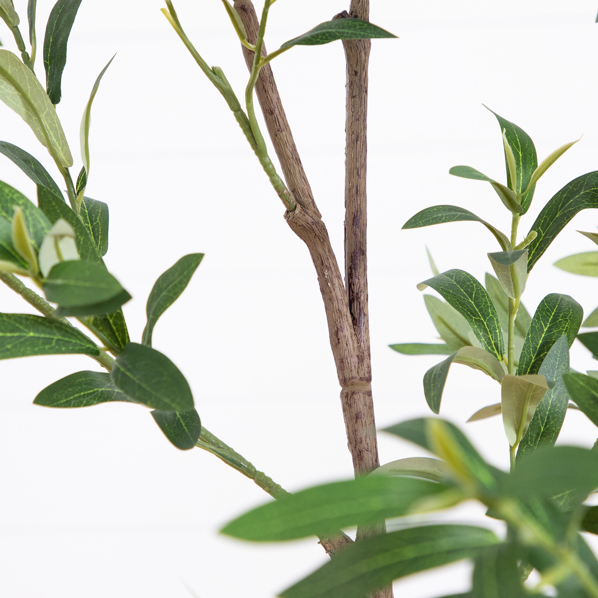 Artificial Minimalist Olive Tree in White Decorative Planter