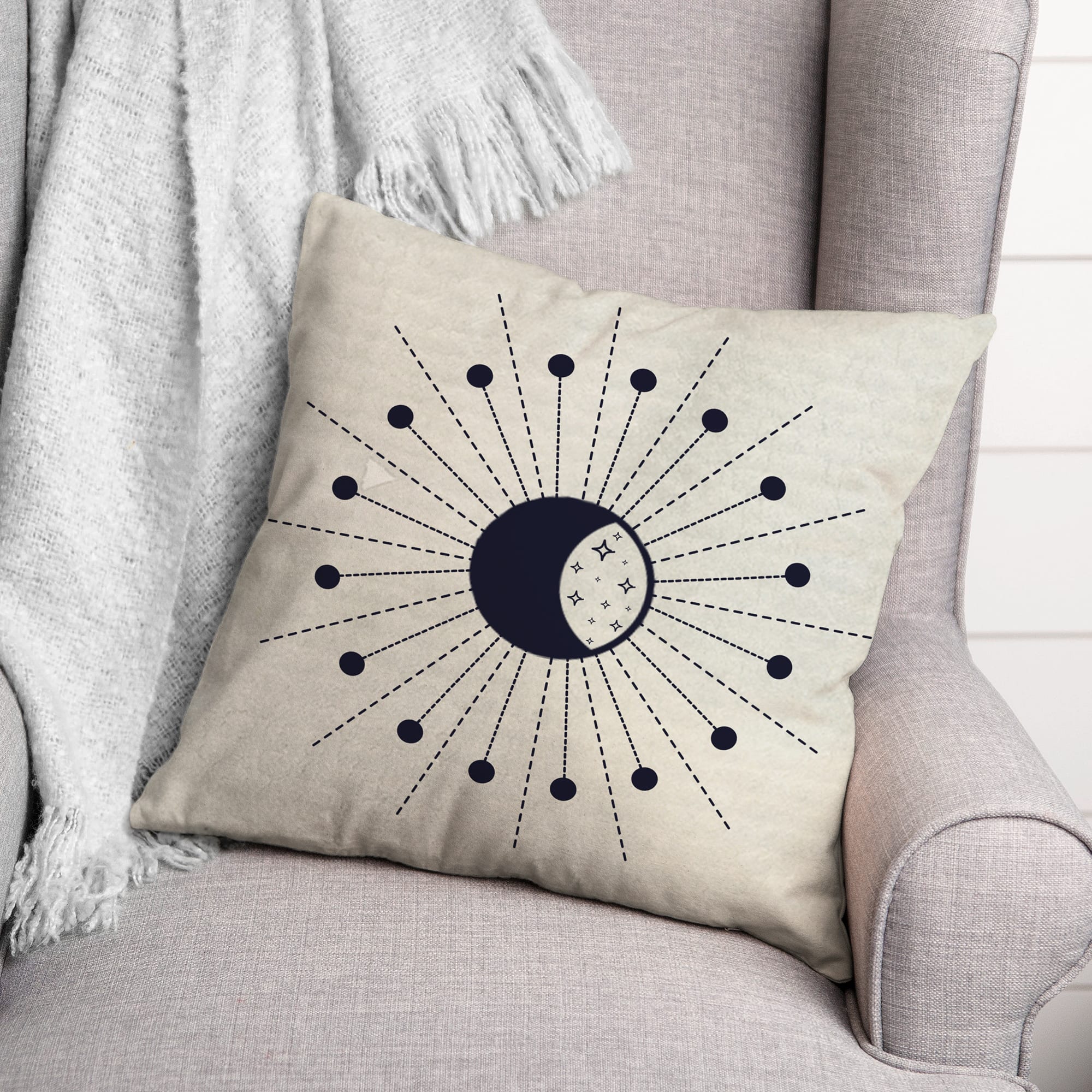 Shining Moon Phase 2 18" x 18" Throw Pillow