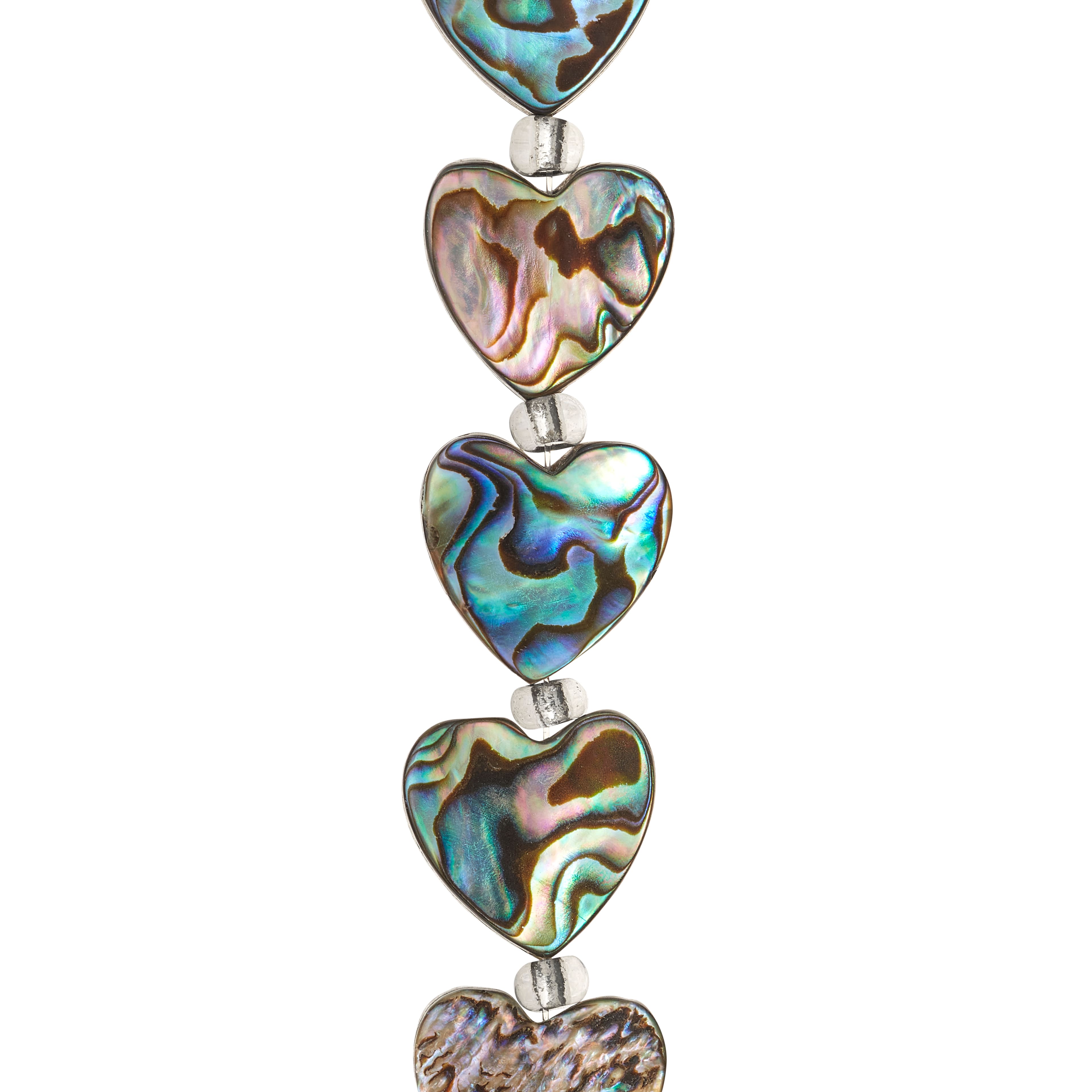 Aurora Borealis Abalone Heart Beads, 14mm by Bead Landing™