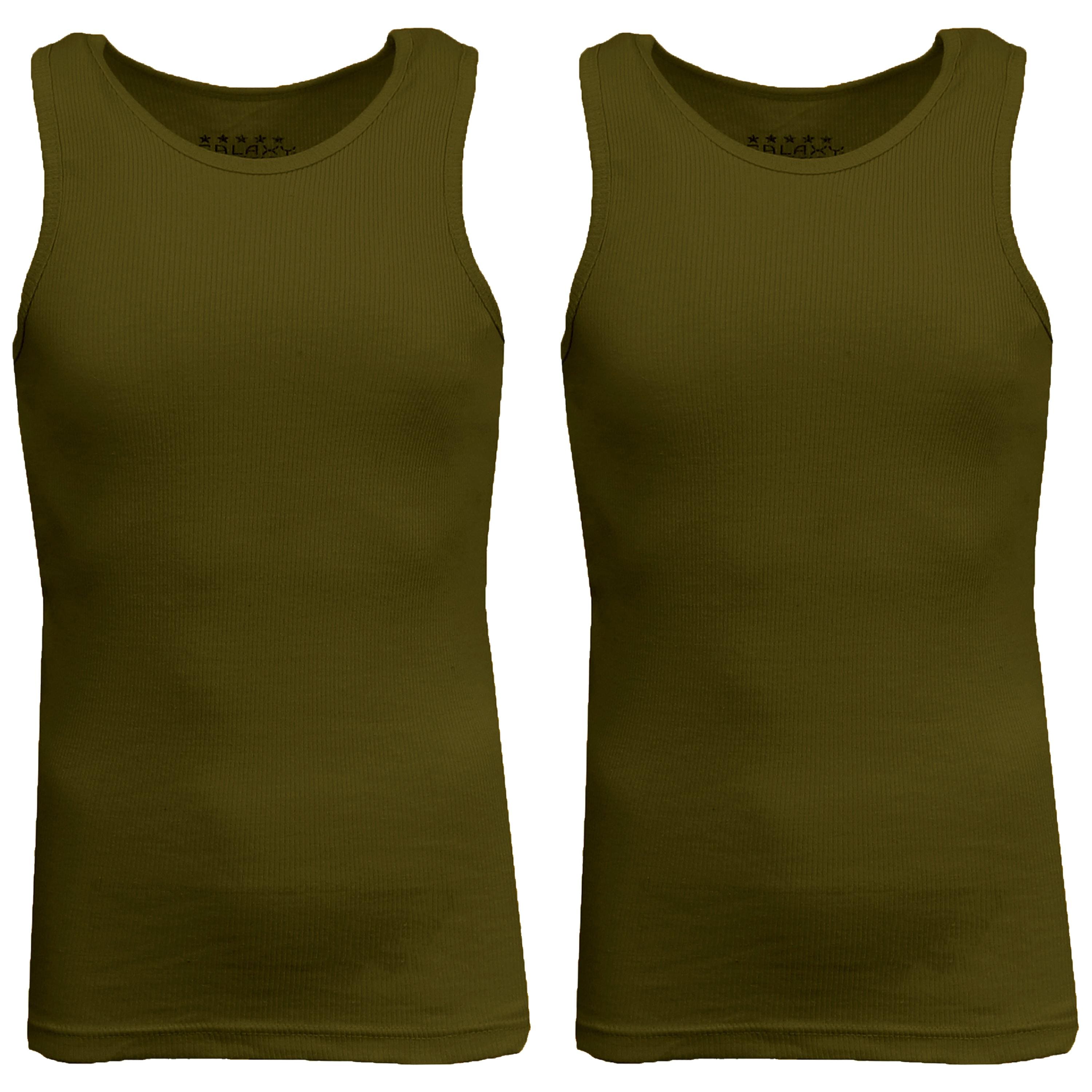 Galaxy By Harvic Famous Heavyweight Men’s Ribbed Tank Top 2 Pack