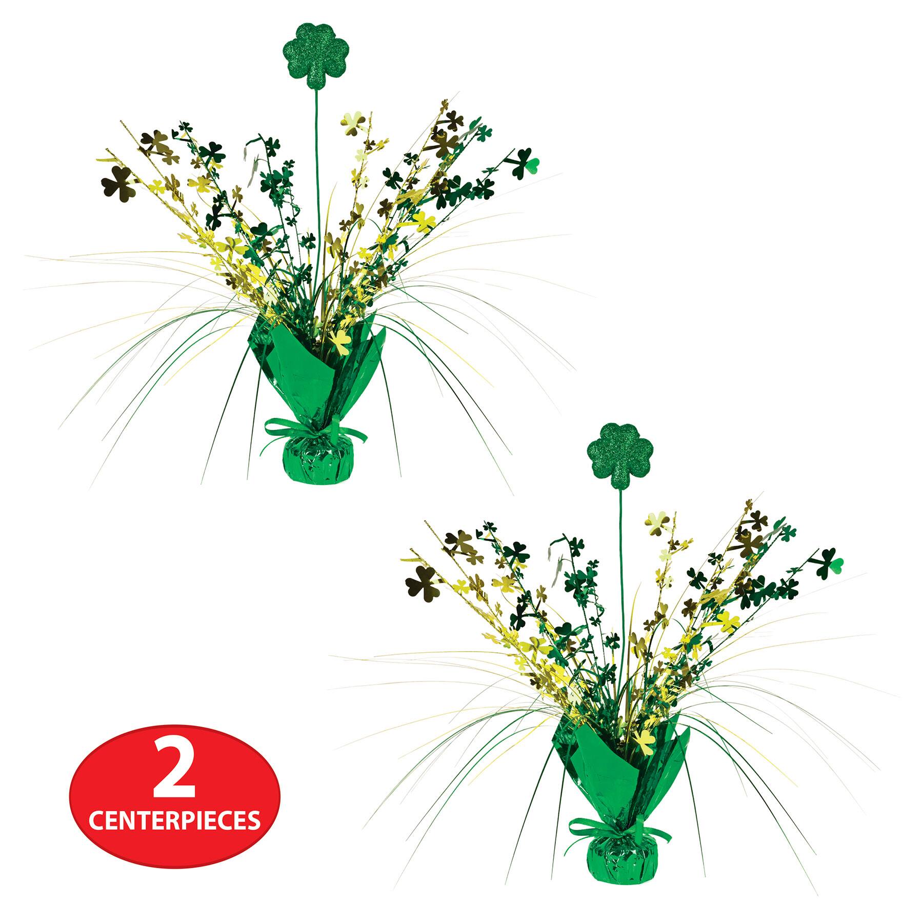 Beistle 15" Shamrock Gleam 'N Spray Centerpieces, 2ct.