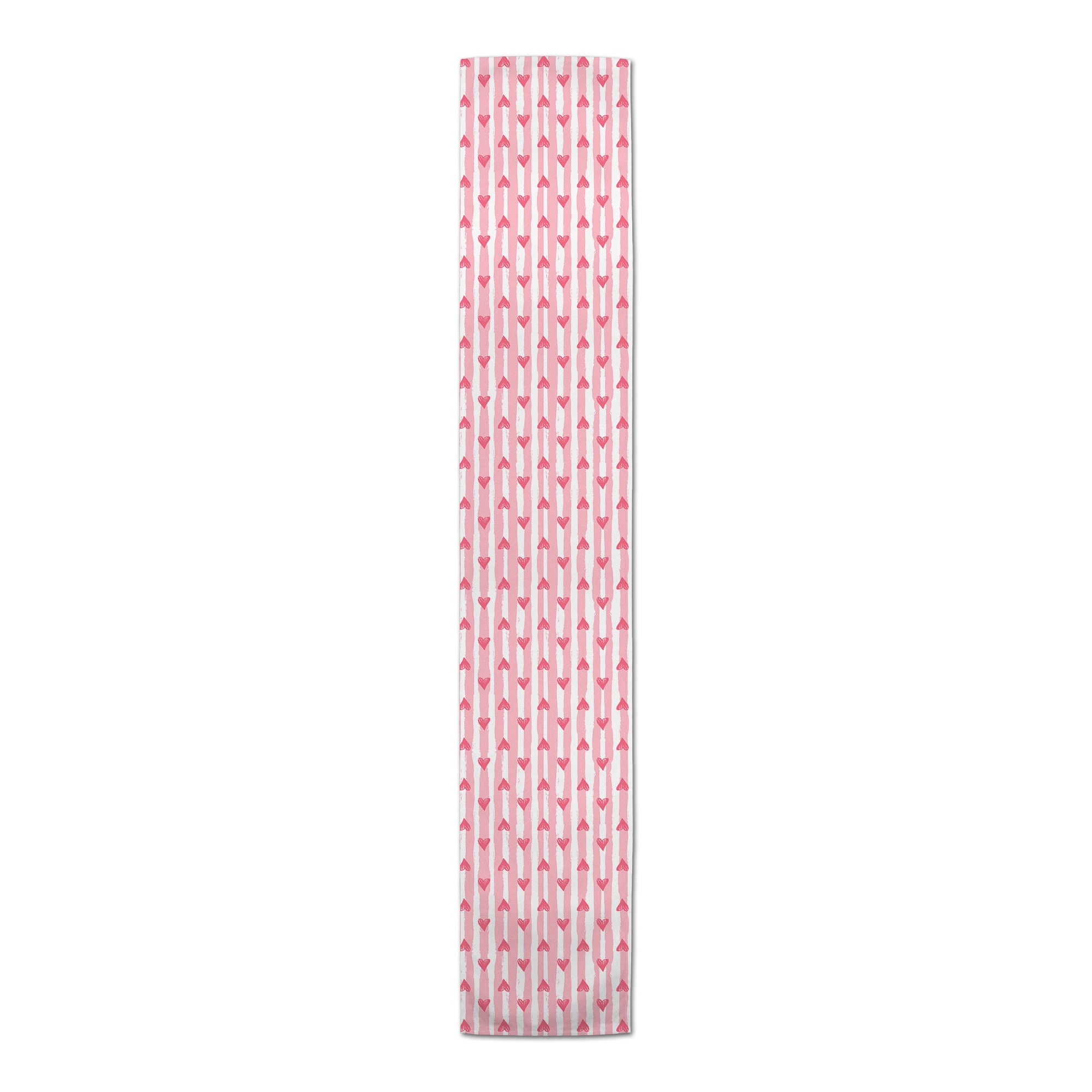 Heart Stripe Pattern 16" x 72" Cotton Twill Runner