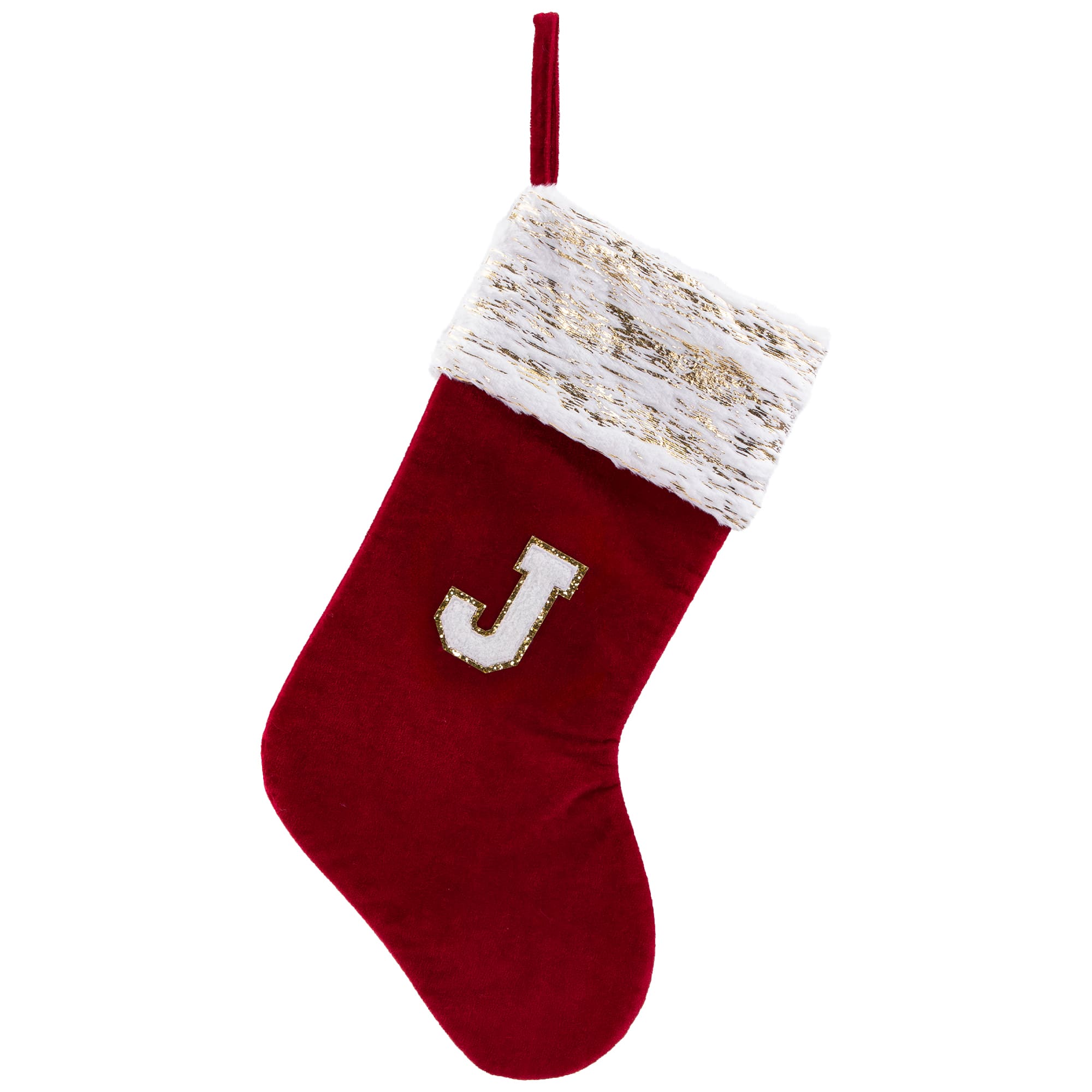 Velvet JOY Christmas Stockings - 20"- Red - Set of 3
