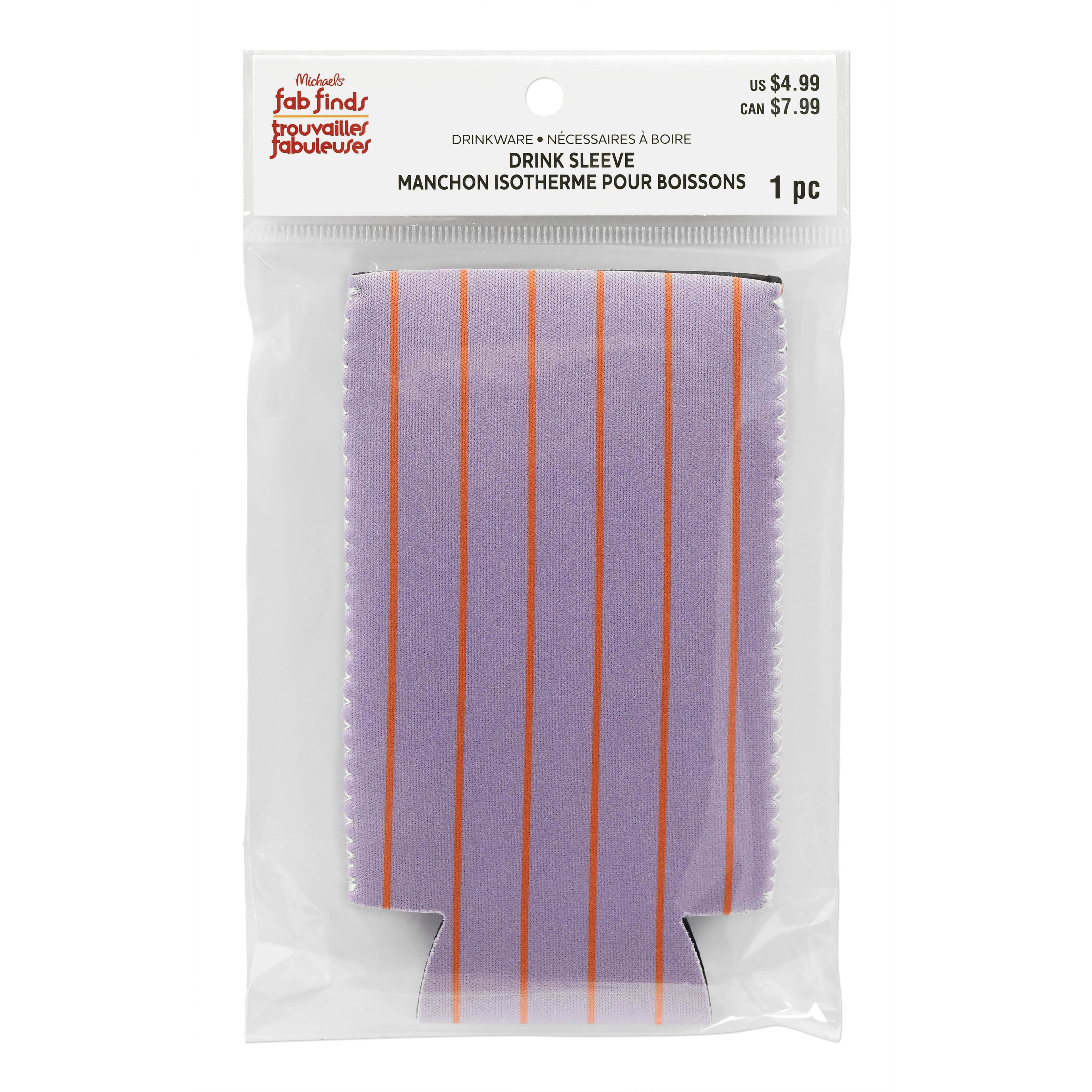12oz. Slim Purple & Orange Stripe Drink Sleeve by Fab Finds