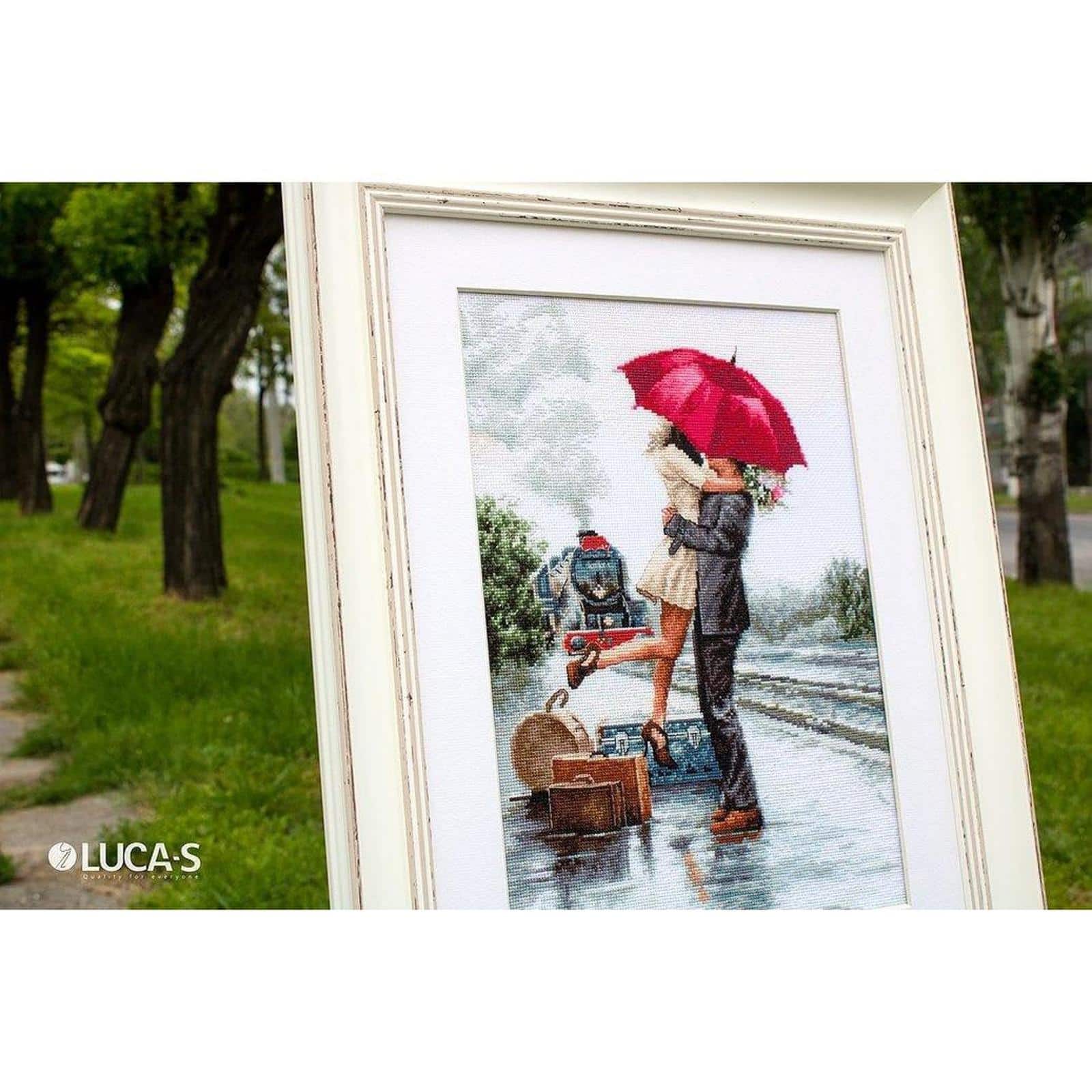 Luca-s Couple On Train Station Counted Cross Stitch Kit