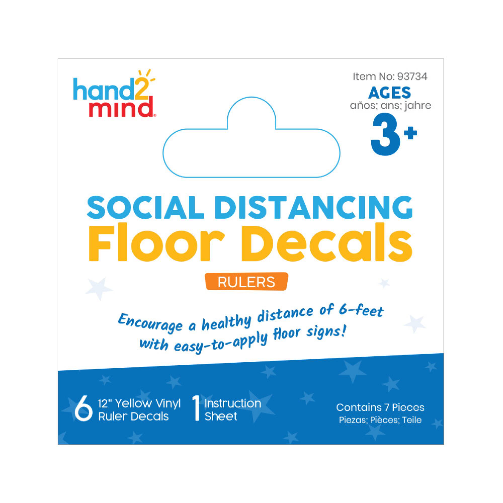 Hand2mind® Social Distance Rulers Floor Decals, 6ct.