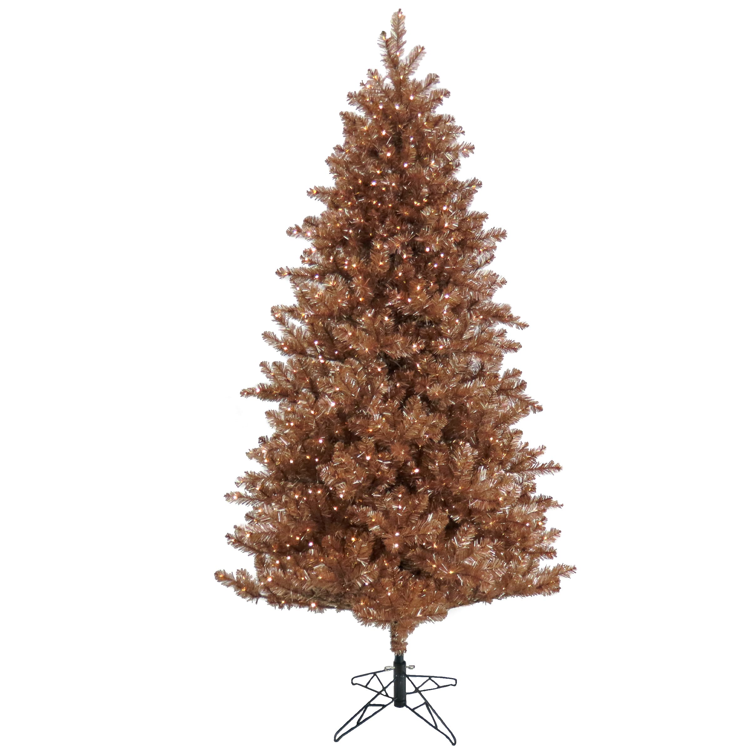 7.5ft. Pre-Lit Rose Gold Metallic Artificial Christmas Tree, Clear LED Infinity Lights®