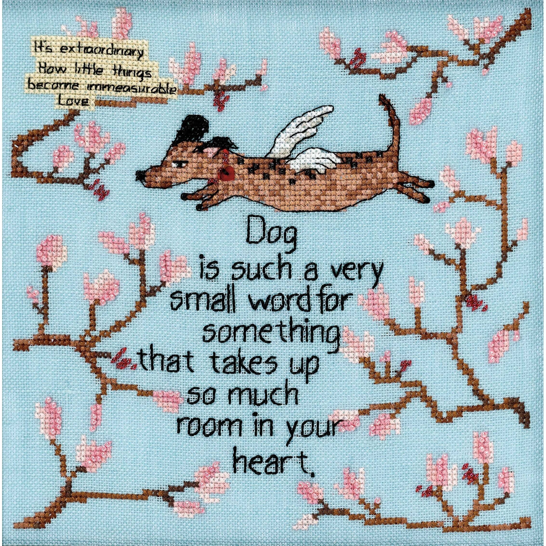 Mill Hill® Curly Girl Dog Is A Small World Counted Cross Stitch Kit