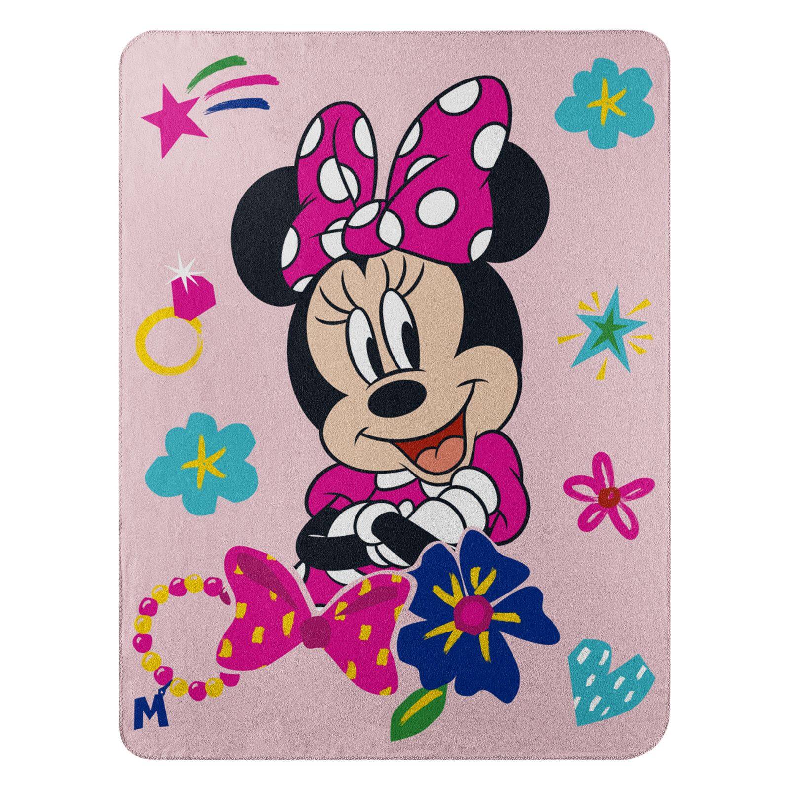 Minnie Dotty Vibes Rolled Fleece Throw