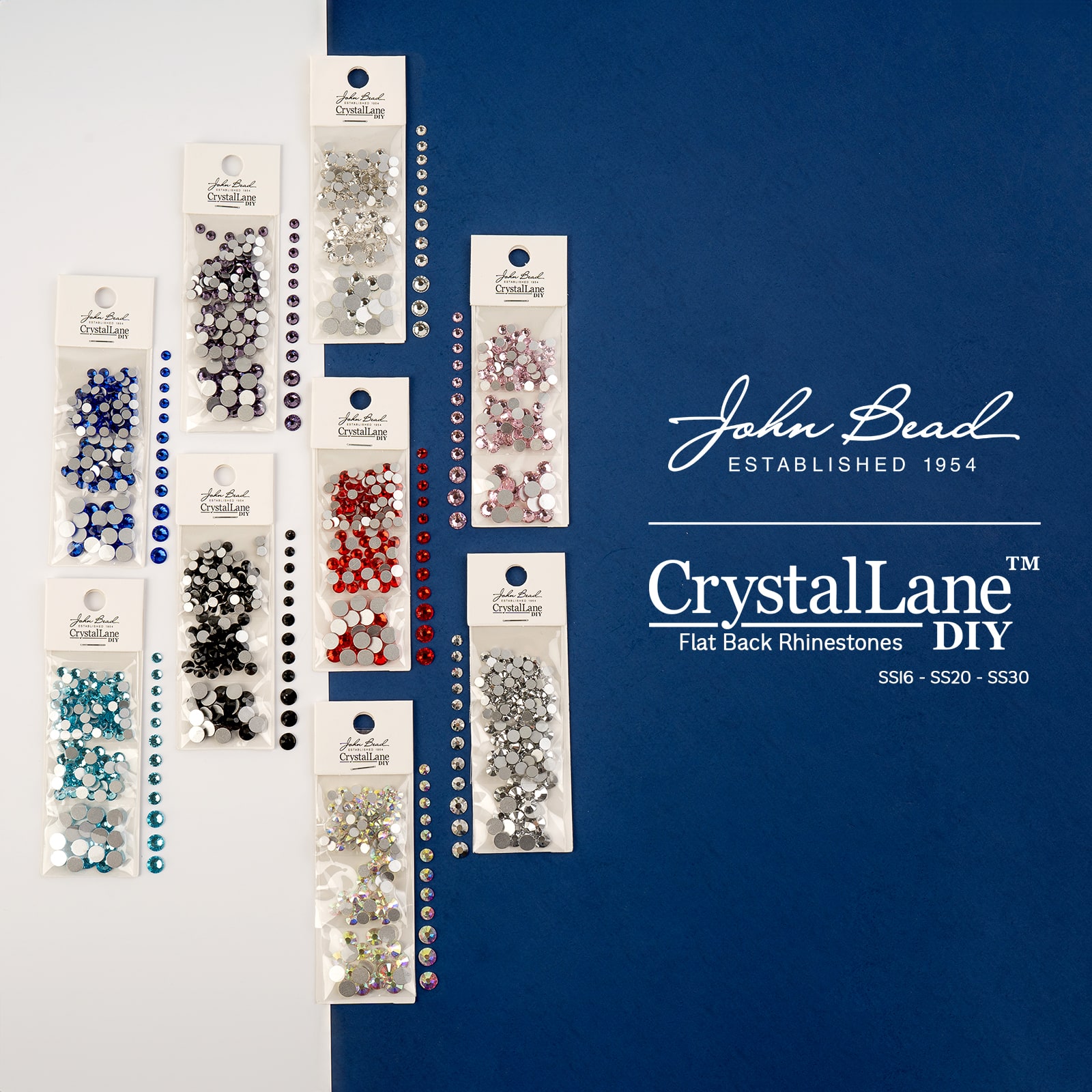 Crystal Lane DIY Assorted Round Glass Flatback Rhinestones Combo