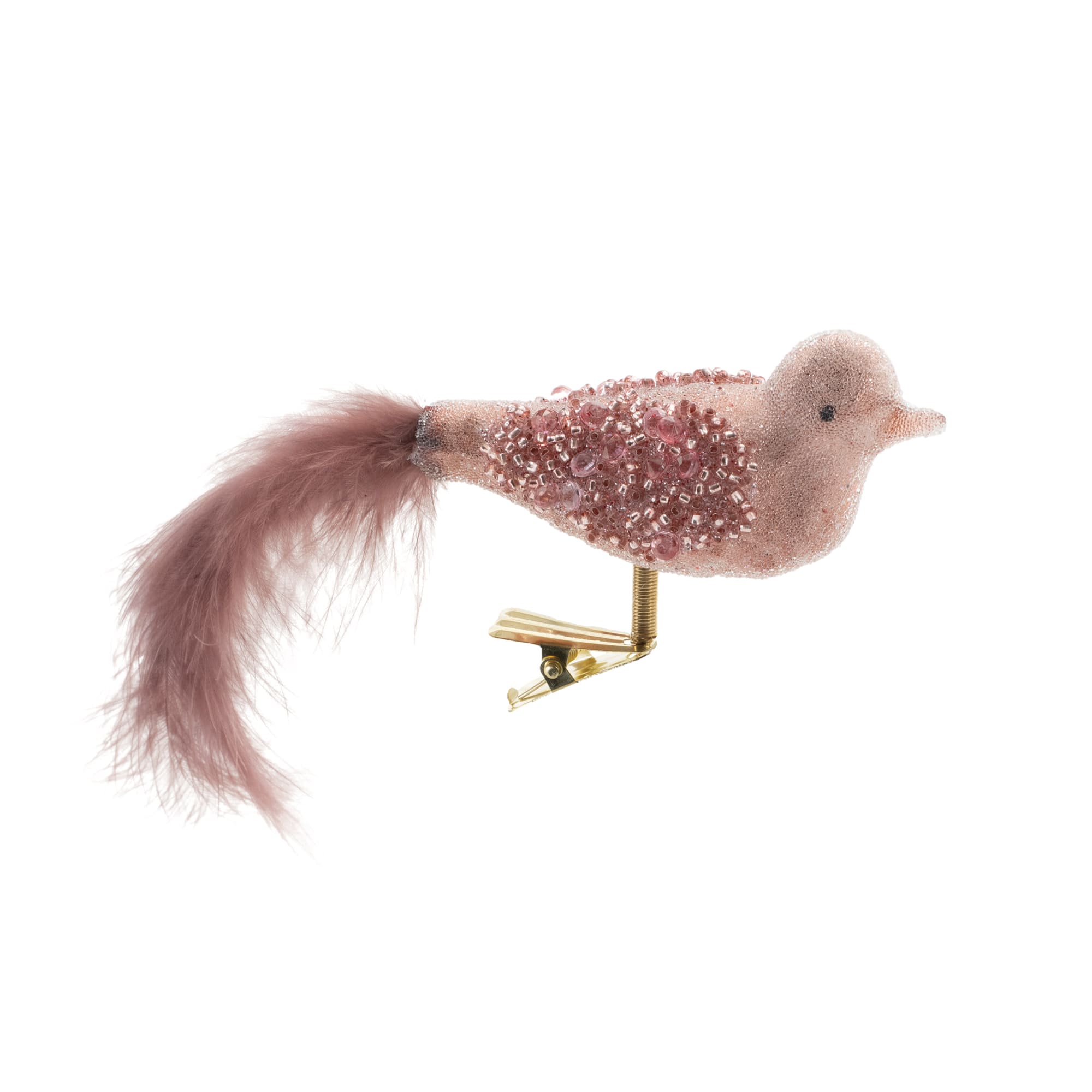 6" Beaded Glass Bird Clip Ornaments, 12ct.