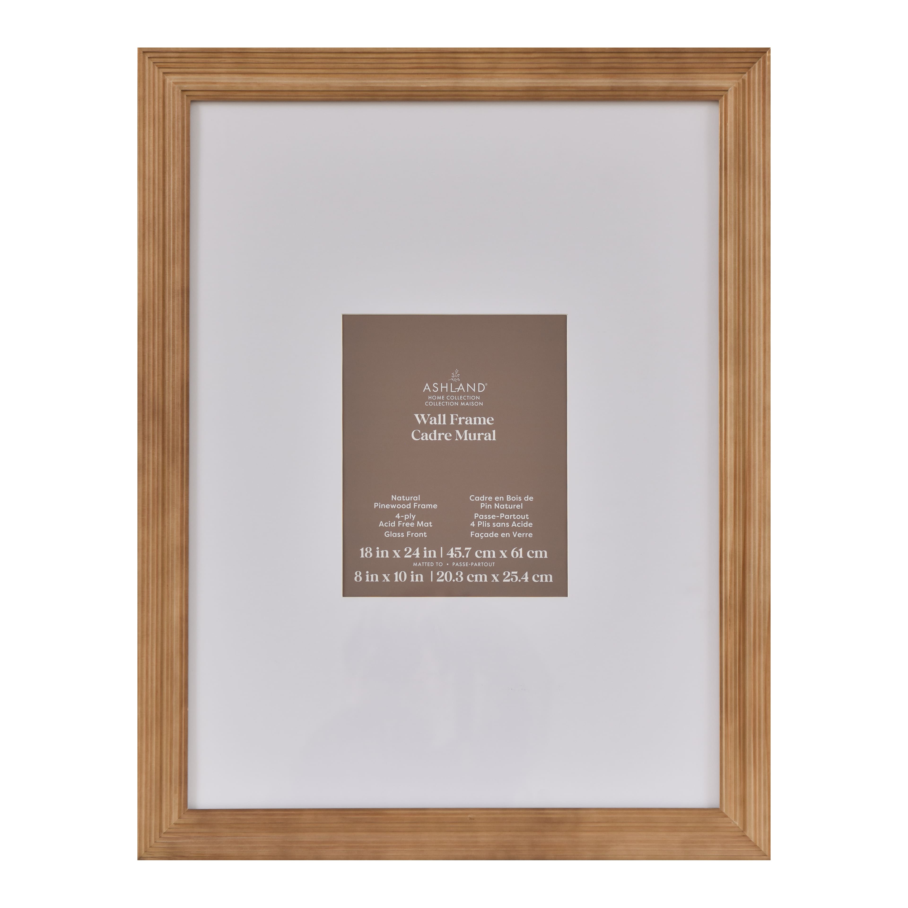 Home Warm Natural Multi Stepped Pinewood Wall Frame with Mat by Ashland®