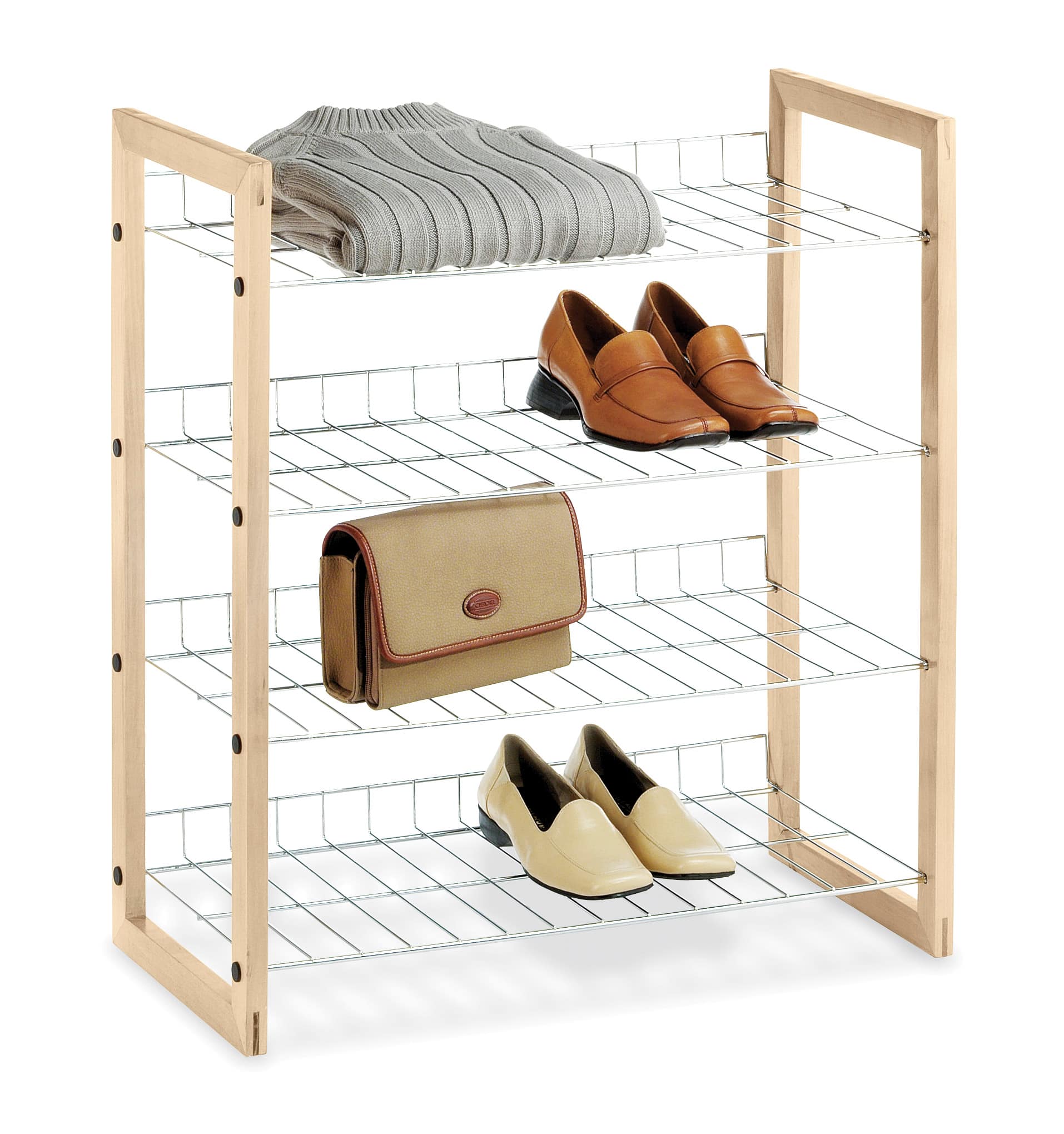 Whitmor Chromed Wire 4 Shelves Rack