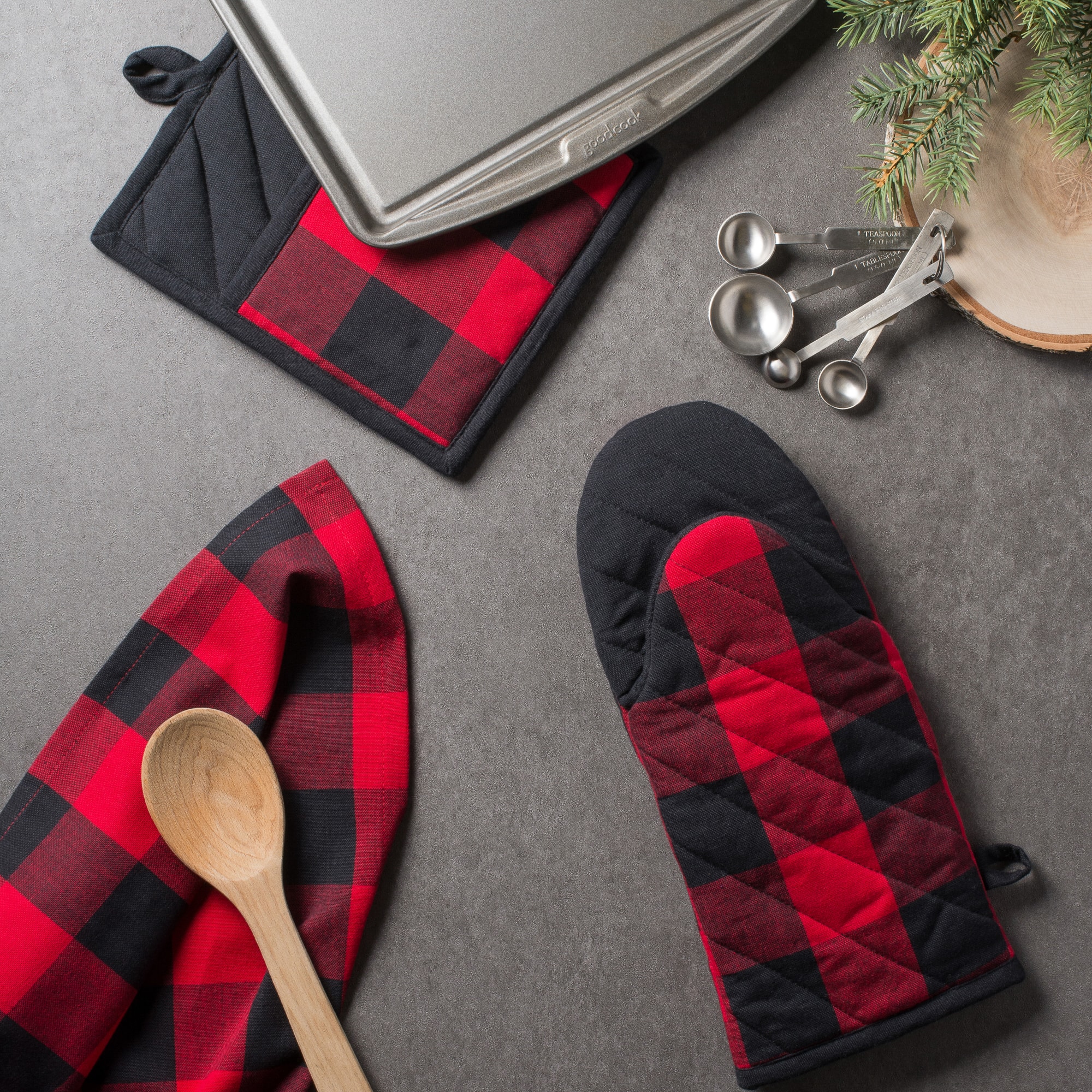 DII® Red Buffalo Check Dishtowel (Set of 3)