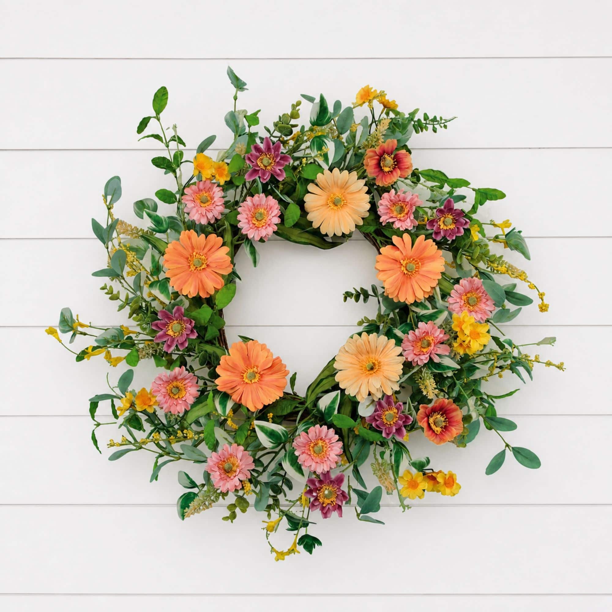 24" Mixed Gerbera Daisy Wreath