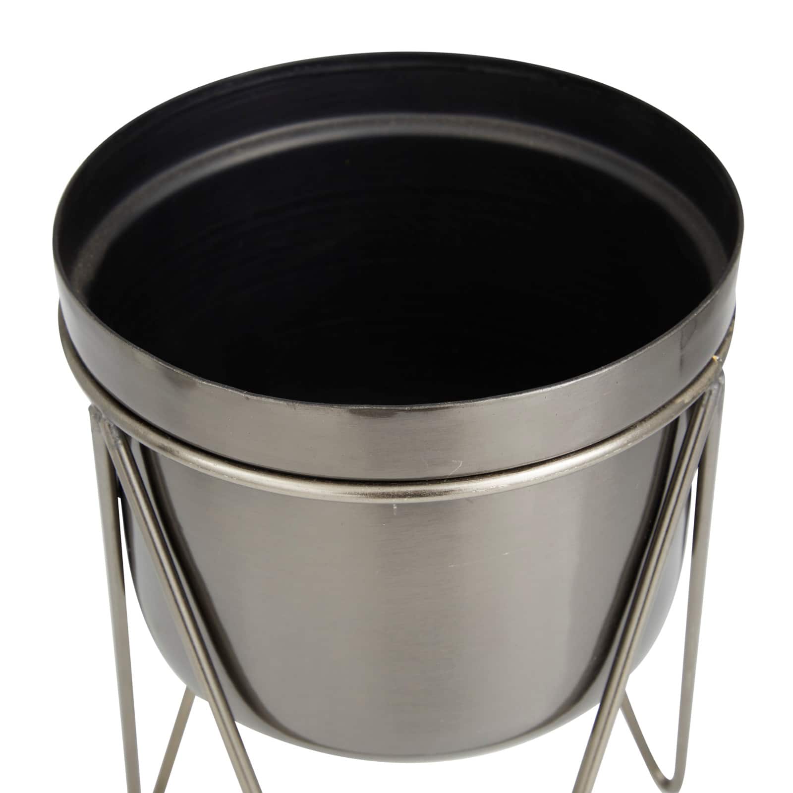 Silver Modern Planter, Set of 2" 7", 7"