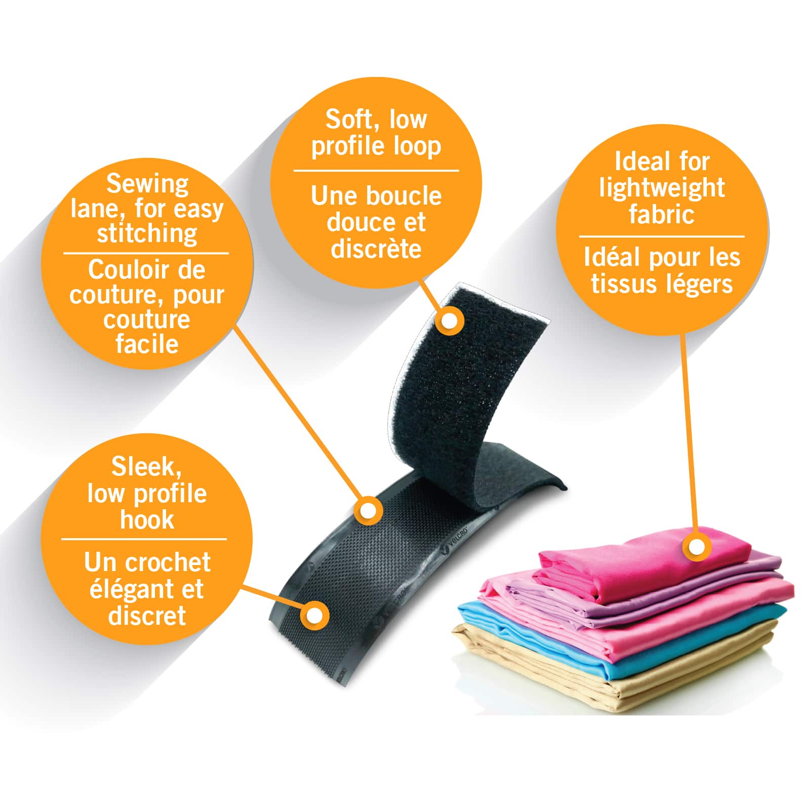 12 Pack: VELCRO® Brand Sleek & Thin™ Black Sew On Fastener Roll