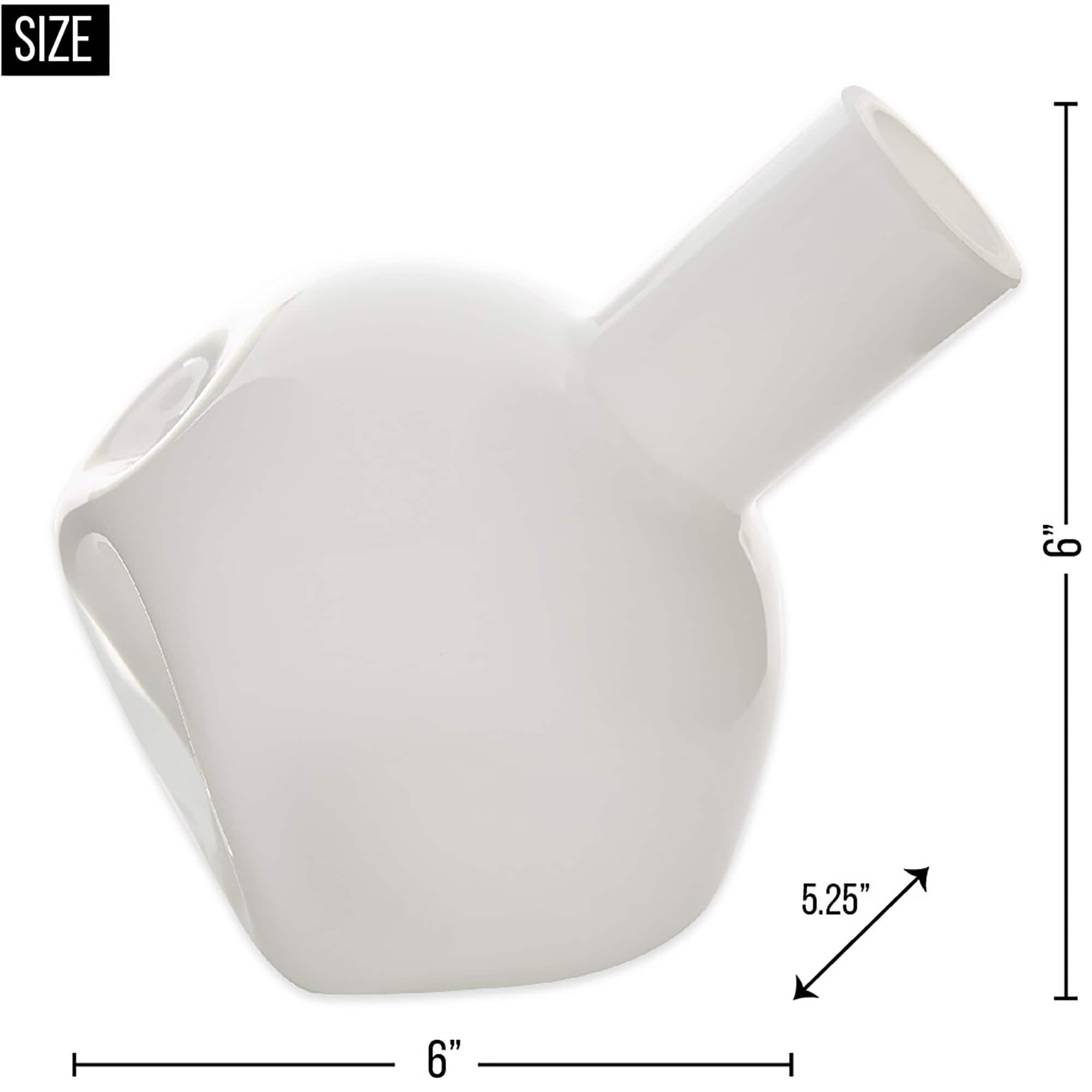6" White Abstract Vase