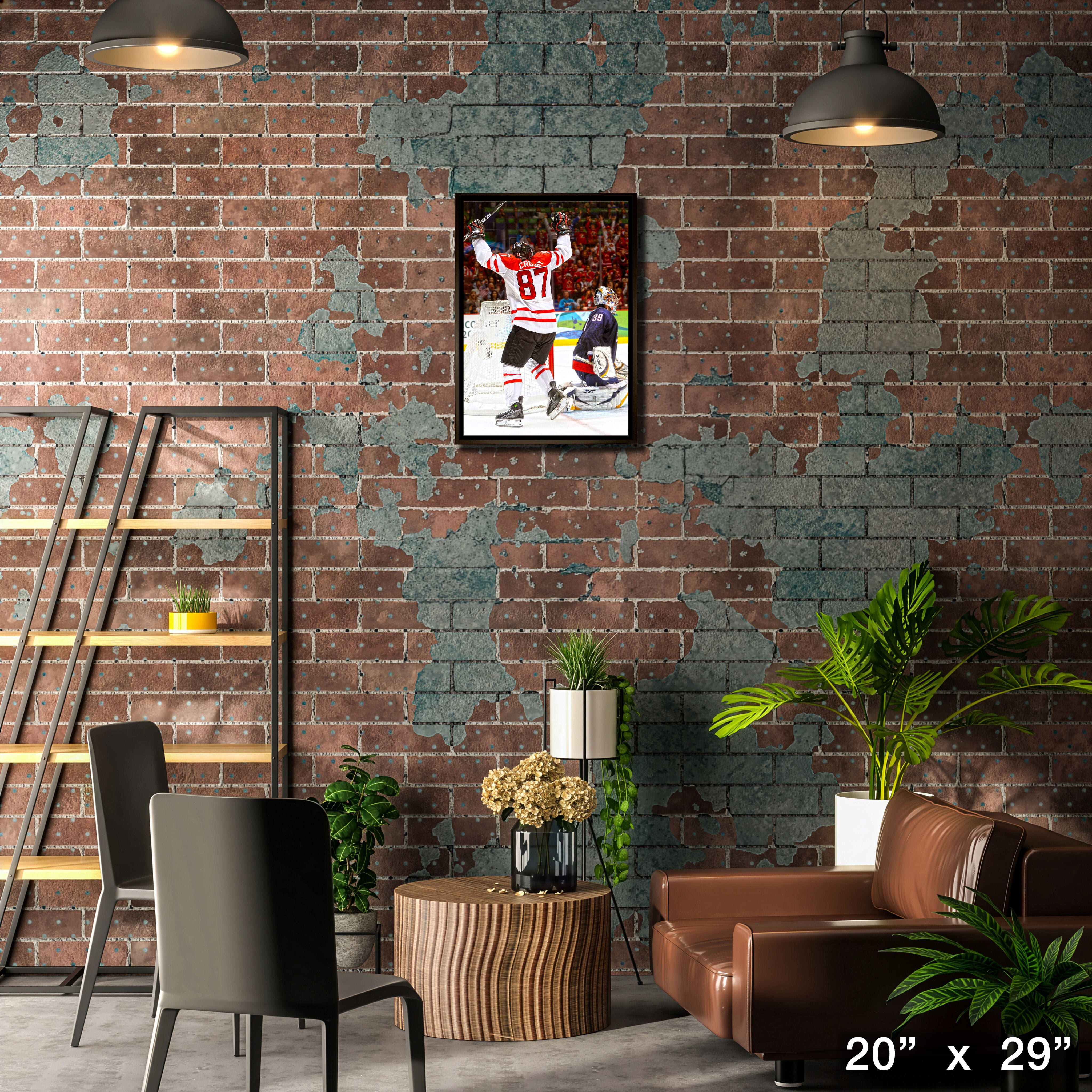 Sidney Crosby Team Canada Framed 20" x 29" Golden Goal Celebration Canvas