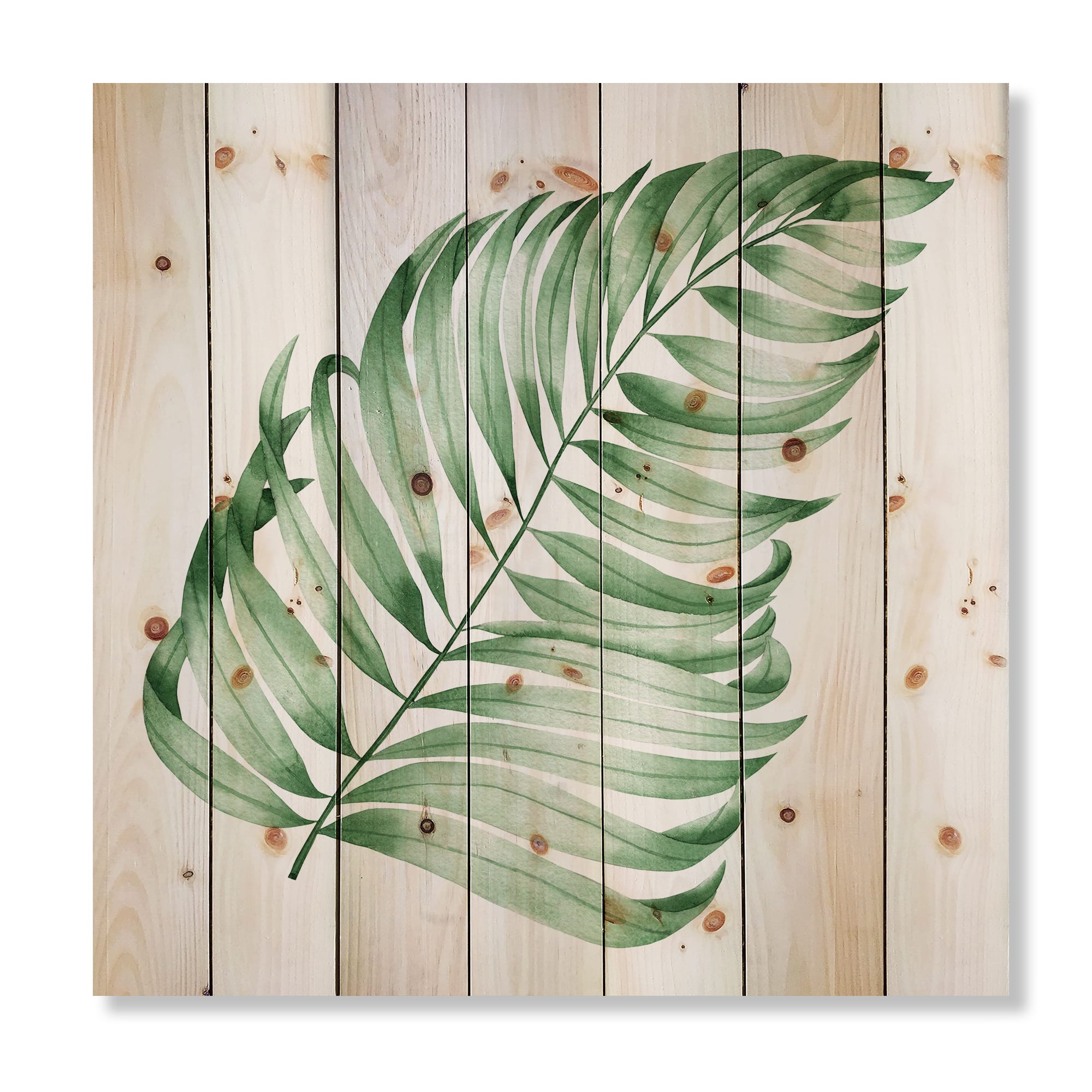 Designart - Tropical Leaf Of Monstera II - Farmhouse Print on Natural Pine Wood