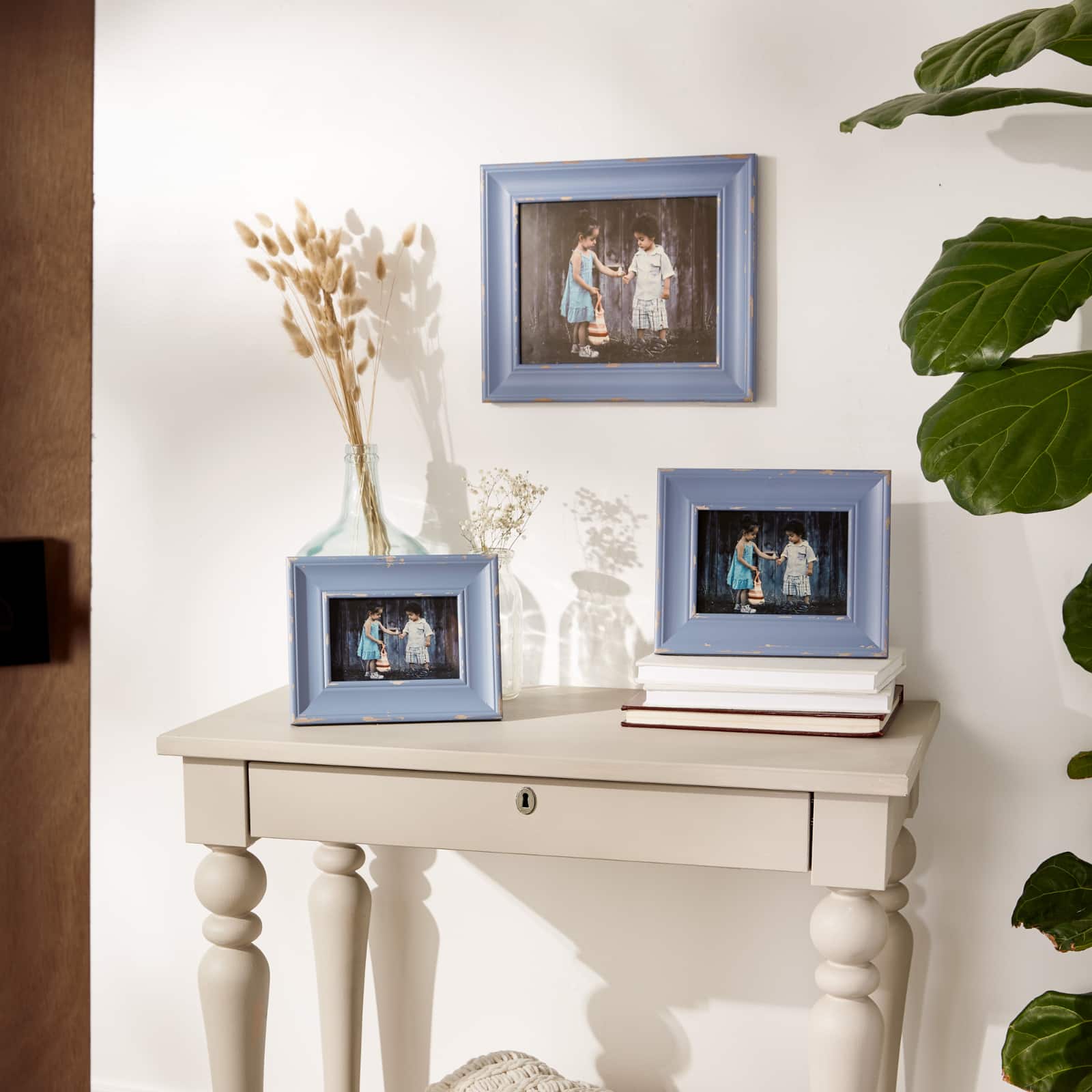 DII® Antique Stonewash Blue Distressed 8" x 10" Farmhouse Picture Frame