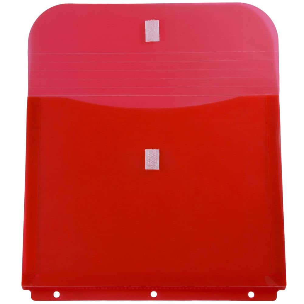 JAM Paper 9.5" x 11.5" Hook & Loop Closure 3-Hole Punch Plastic Envelopes