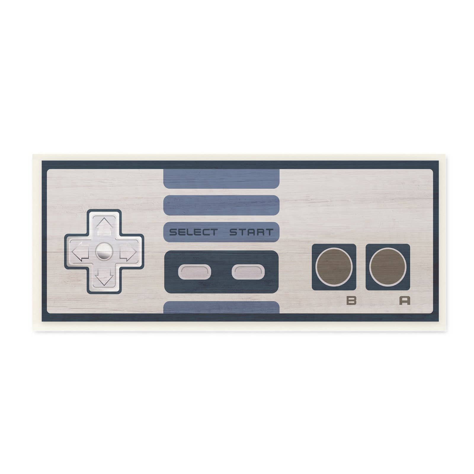 Stupell Industries Vintage Video Game Entertainment System Classic Controller Blue,7" x 17"