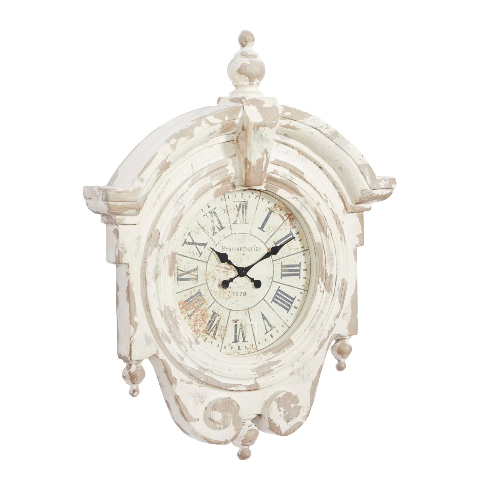 Light Brown Vintage Fiberglass Wall Clock, 44" x 34"