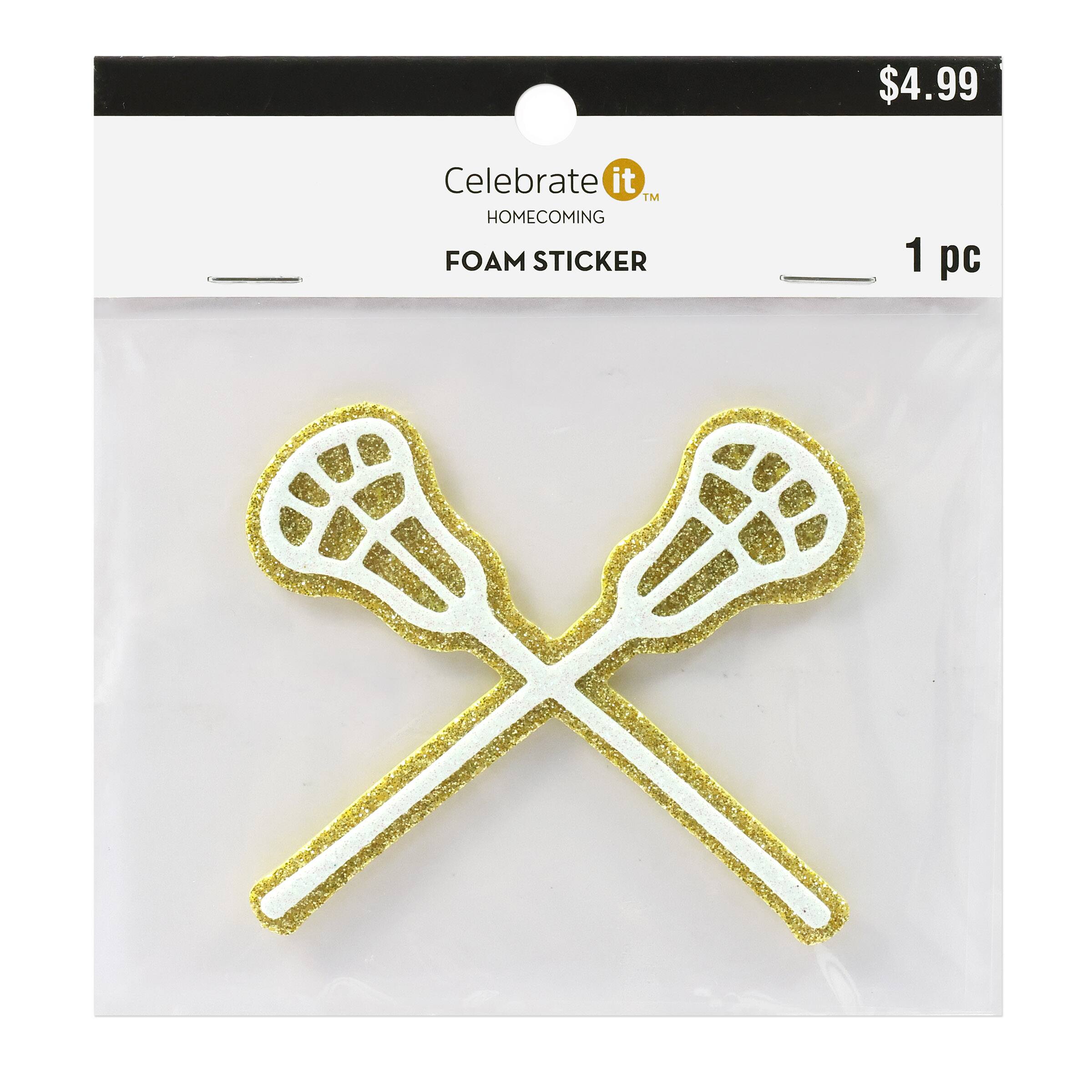 Glitter Lacrosse Foam Sticker by Celebrate It®