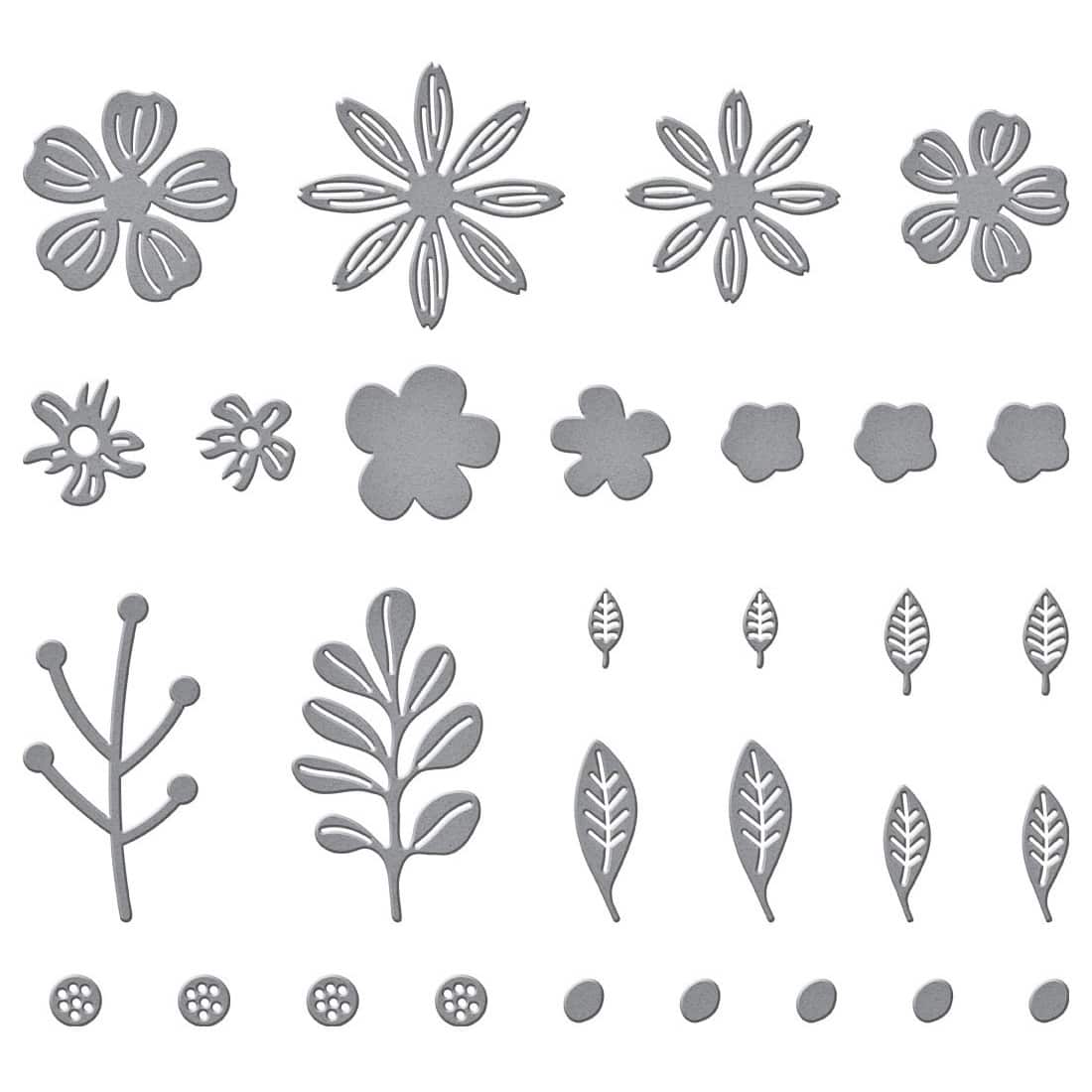 Spellbinders® Mini Blooms & Sprigs Etched Die Set