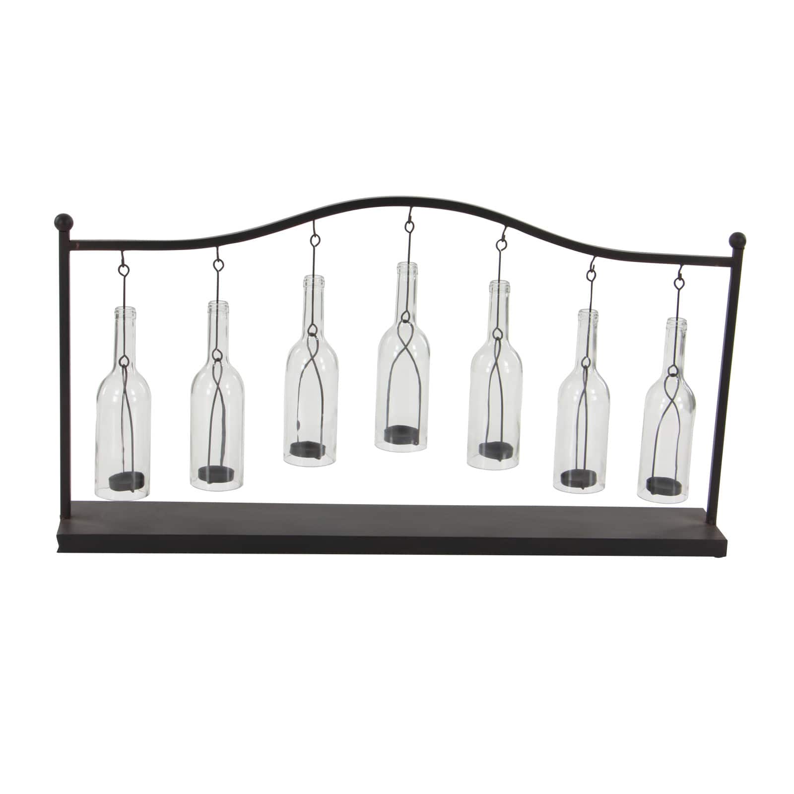 36" Black Iron Farmhouse Candle Holder Lantern