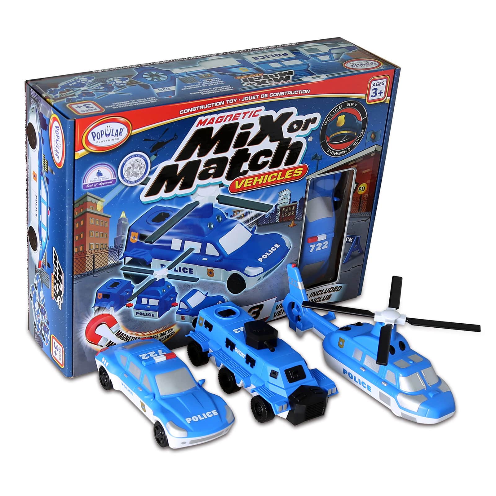 Popular Playthings® Magnetic Mix or Match® Vehicles, Police