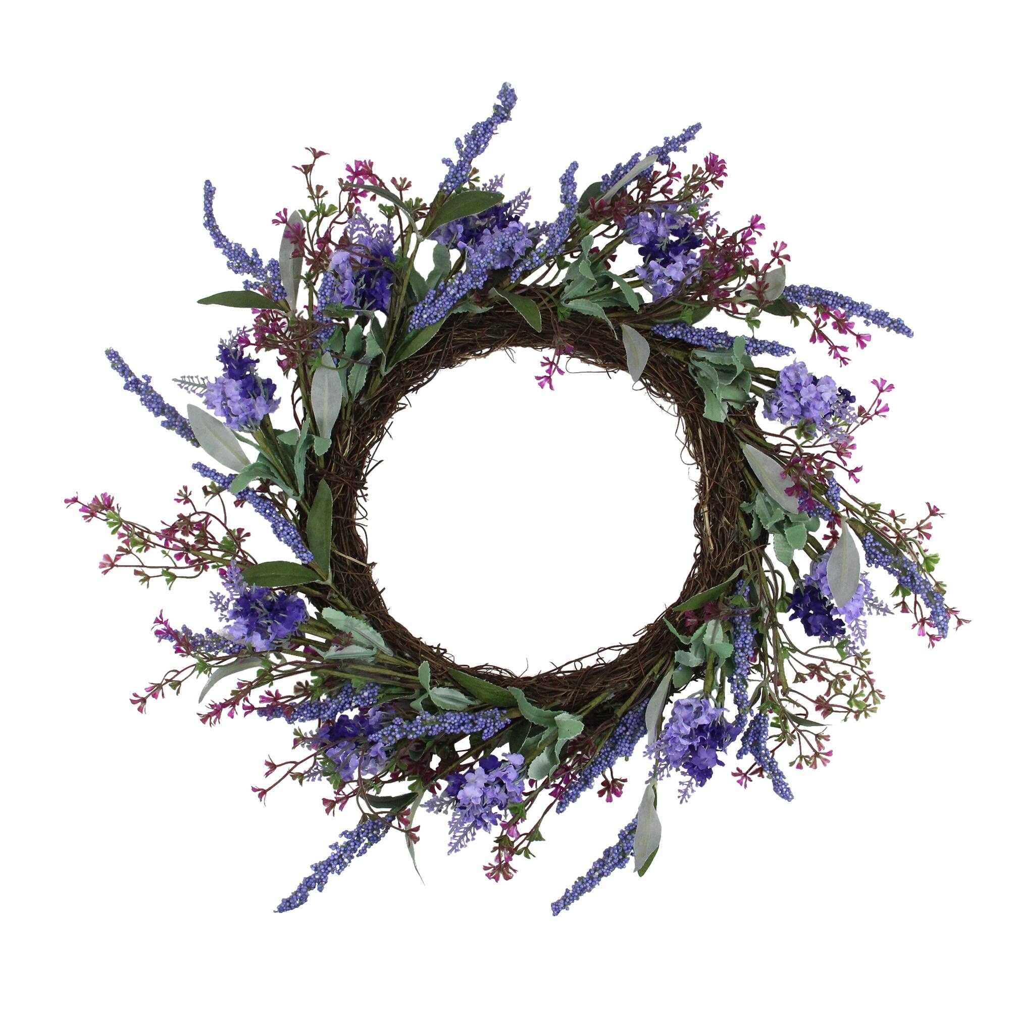 18" Floral & Lavender Spring Wreath