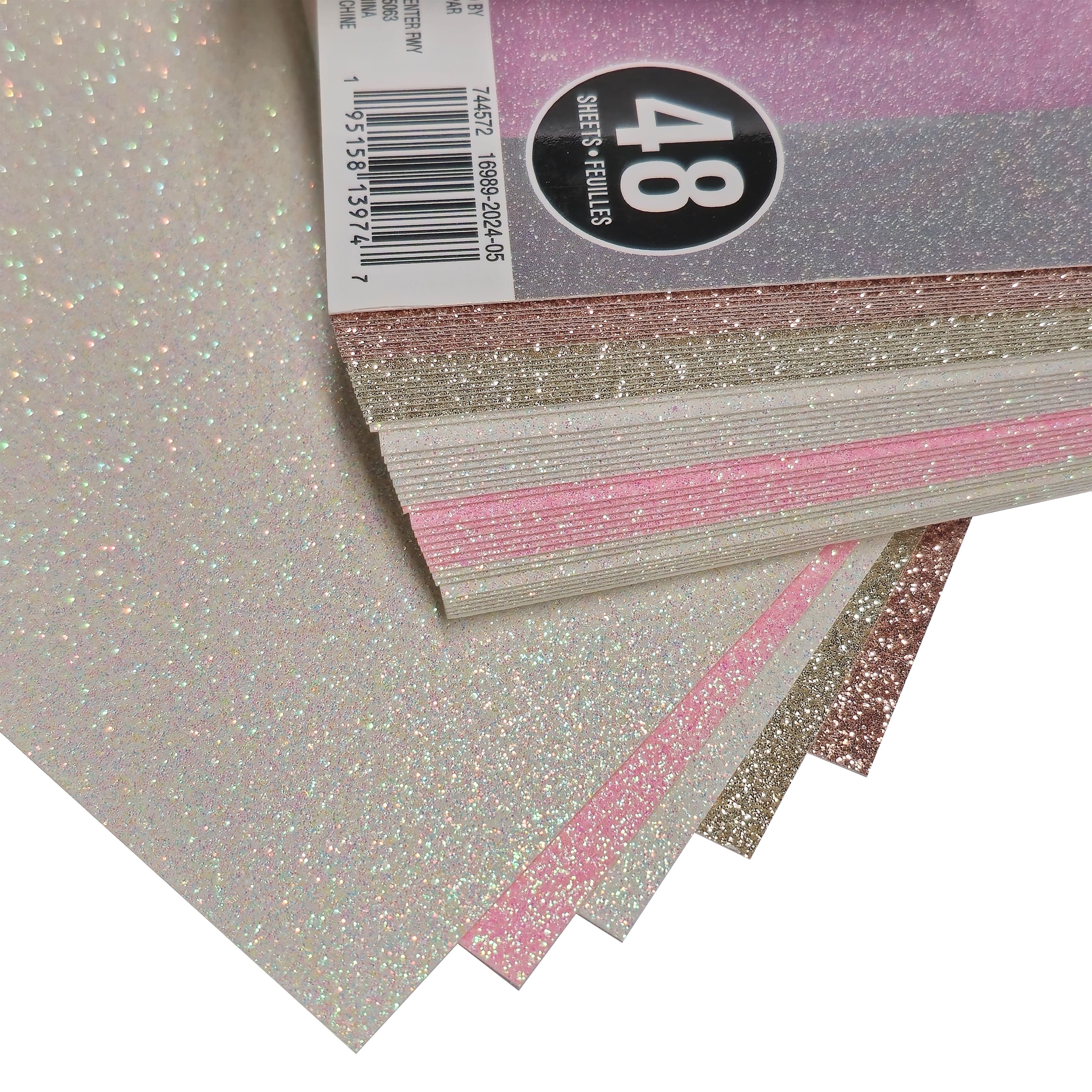 6 Pack: 4.5" x 7" Champagne Glitter Cardstock Paper Pad by Recollections™