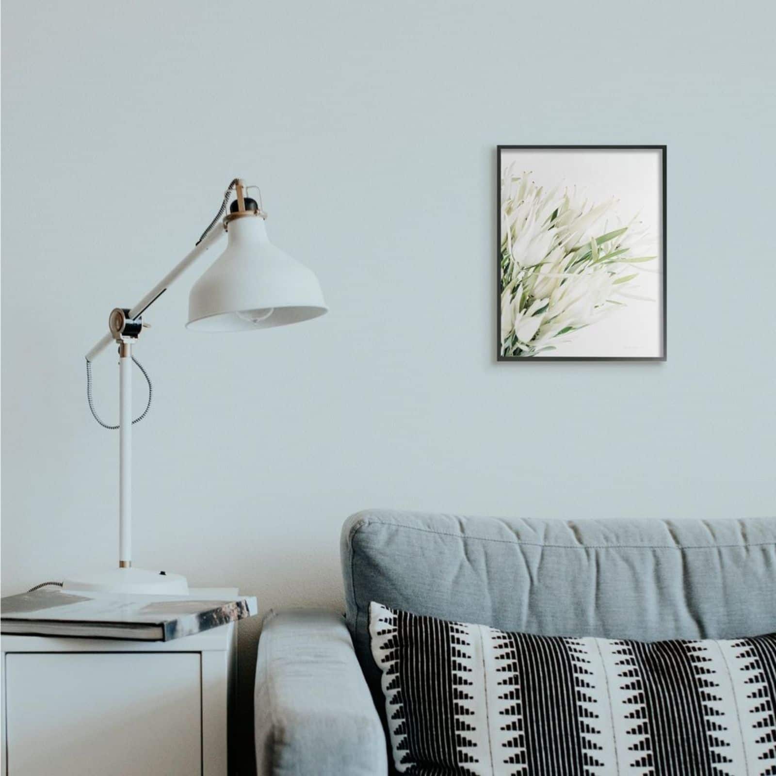 Stupell Industries White & Green Bright Natural Flower Photograph with Black Frame Wall Accent