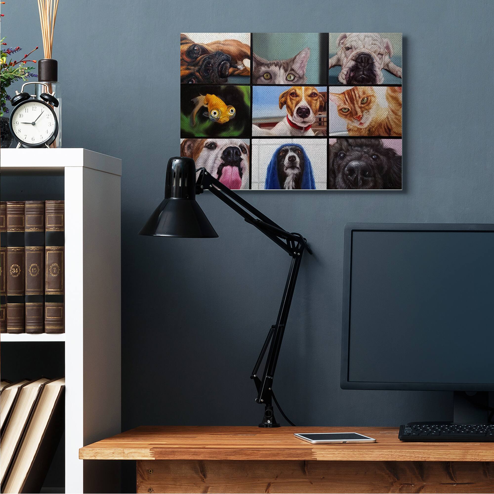 Stupell Industries Animal Video Chat Meeting Canvas Wall Art
