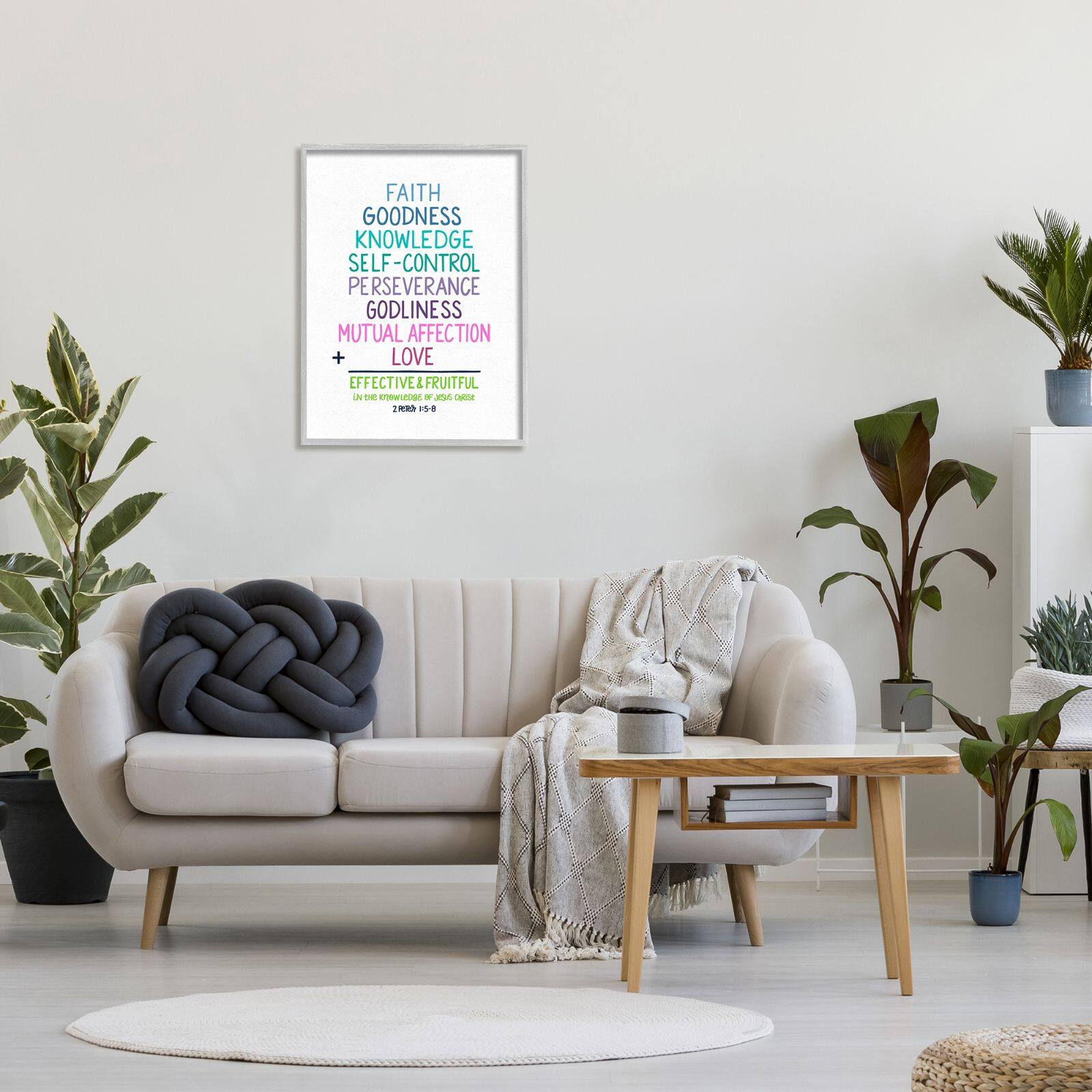Stupell Industries Effective & Fruitful In Knowledge Peter 1:5-8 Proverbs Framed Wall Art