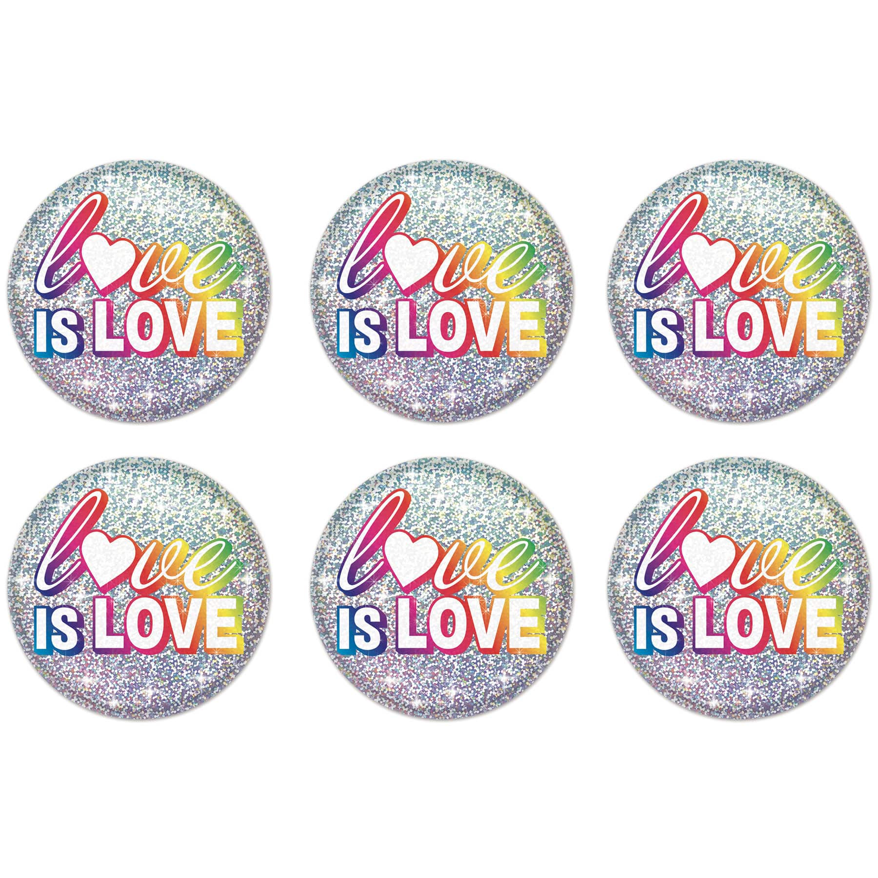 Beistle 2" Love Is Love Buttons, 6ct.