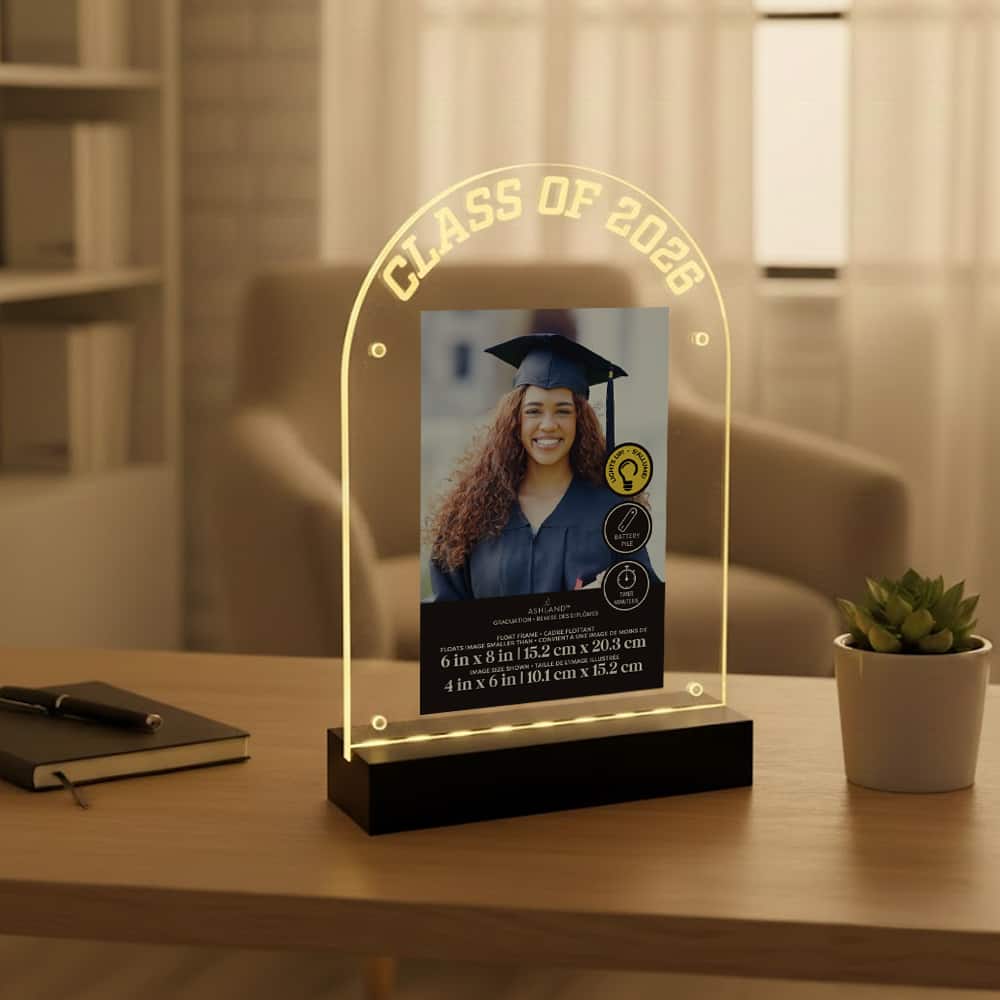 6" x 8" Black & Gold Arch 2026 Light-Up Float Frame, Graduation by Ashland®