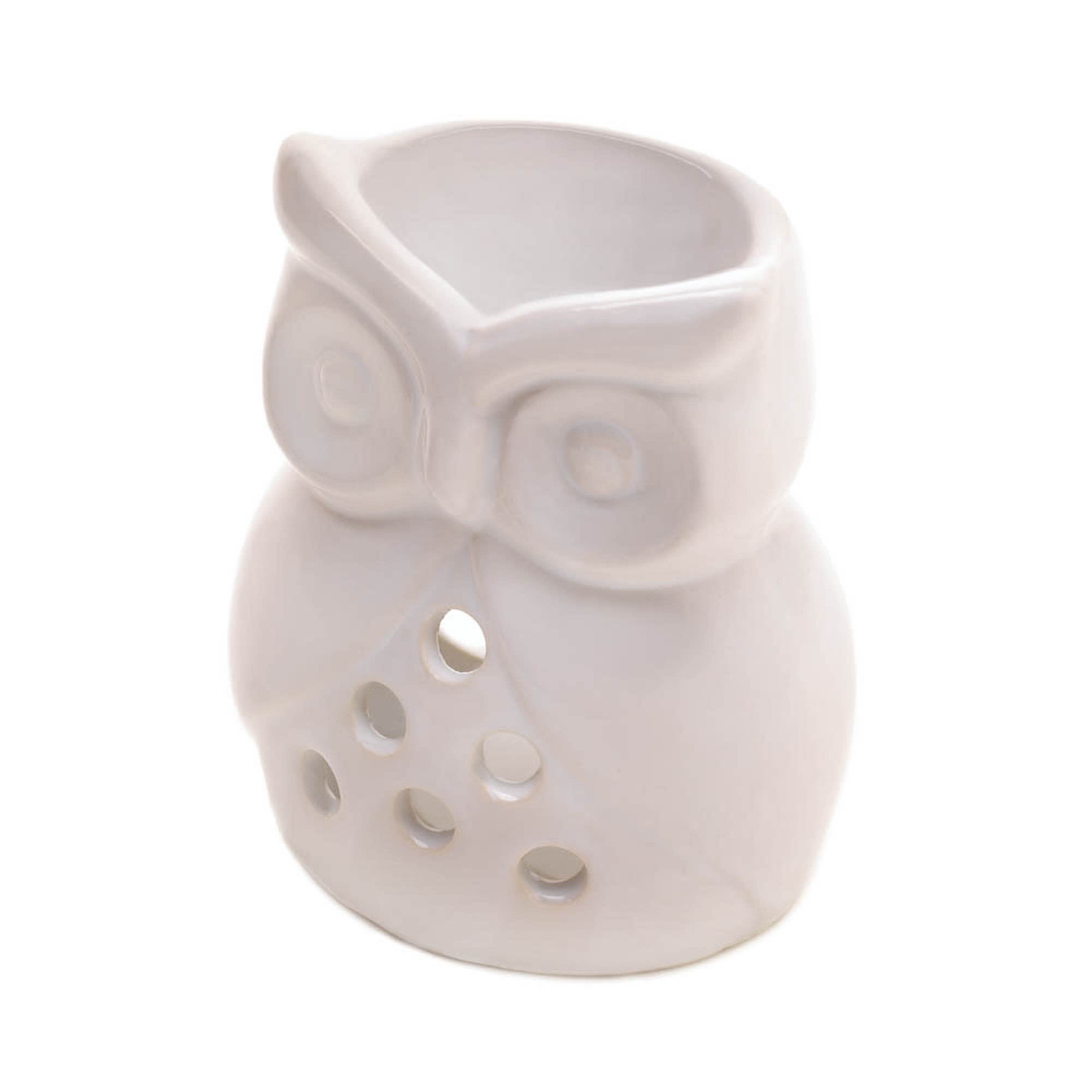 4" Ceramic Charming Owl Candle Oil Warmer