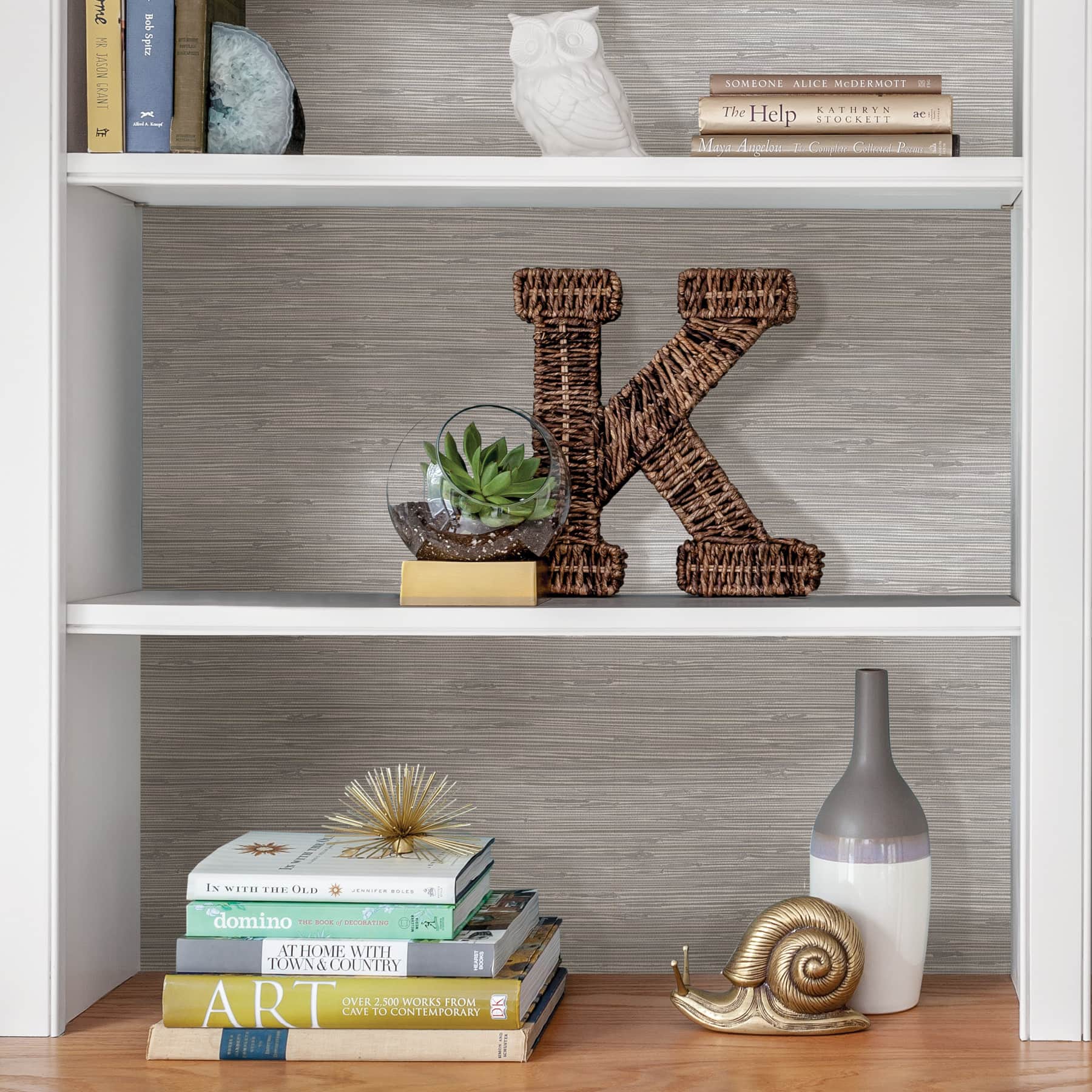 NuWallpaper Silver Tibetan Grasscloth Peel & Stick Wallpaper