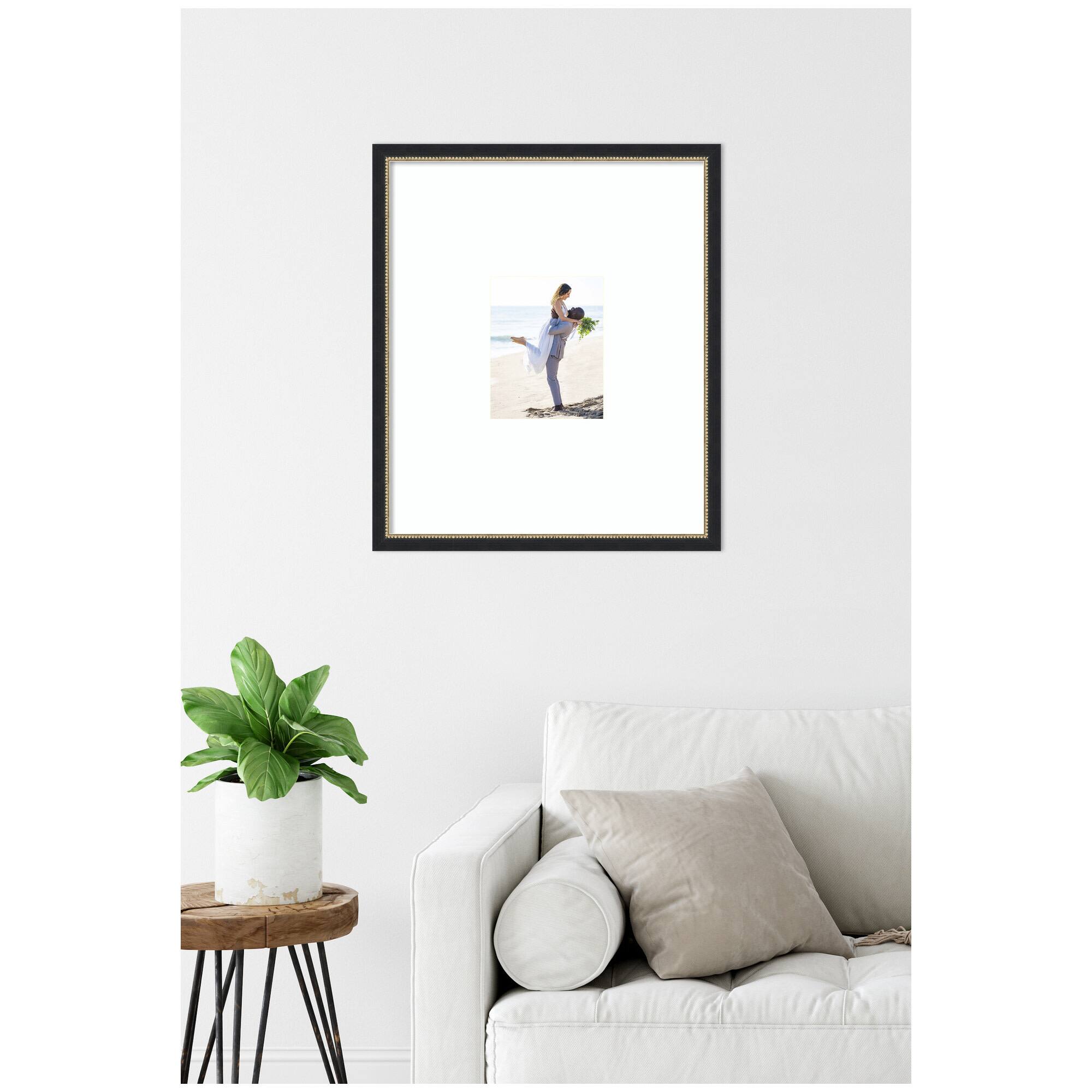 Kate and Laurel Belmont Black Photo Frame with Mat