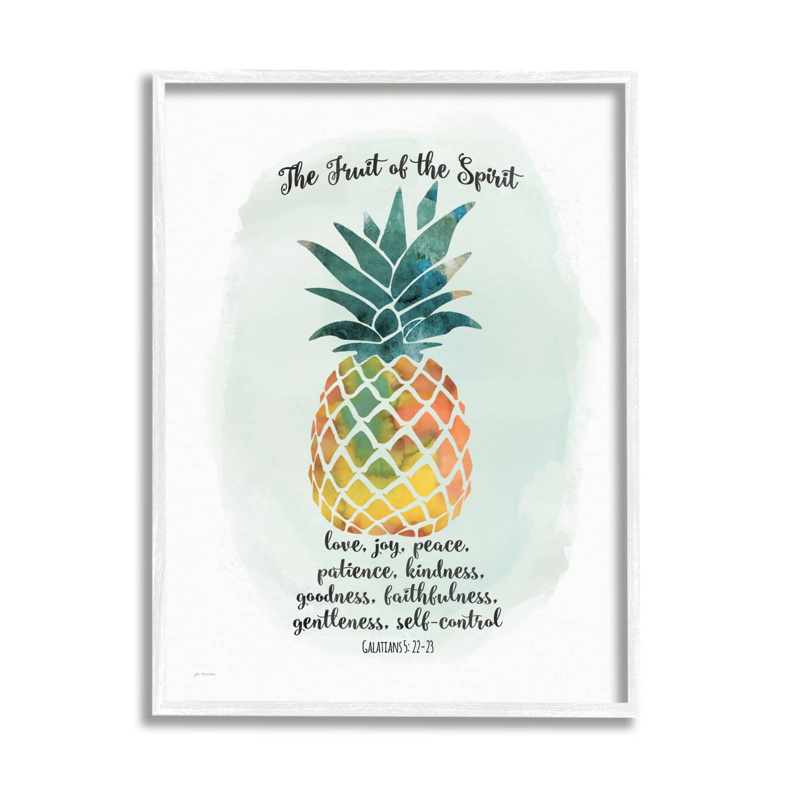 Stupell Industries The Fruit of the Spirit Multicolored Pineapple Framed Wall Art
