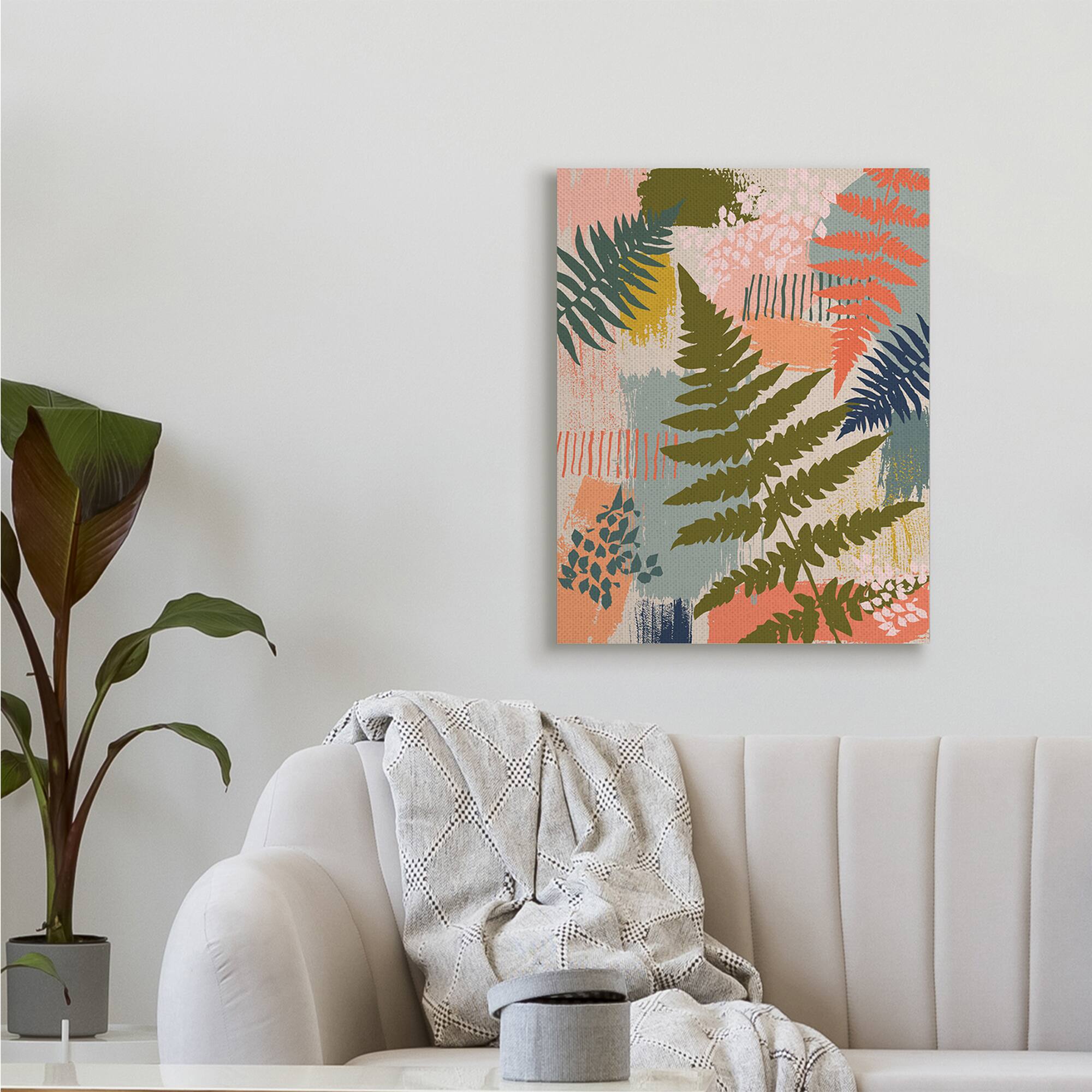 Stupell Industries Organic Forest Ferns Paintbrush Stroke Pattern Canvas Wall Art