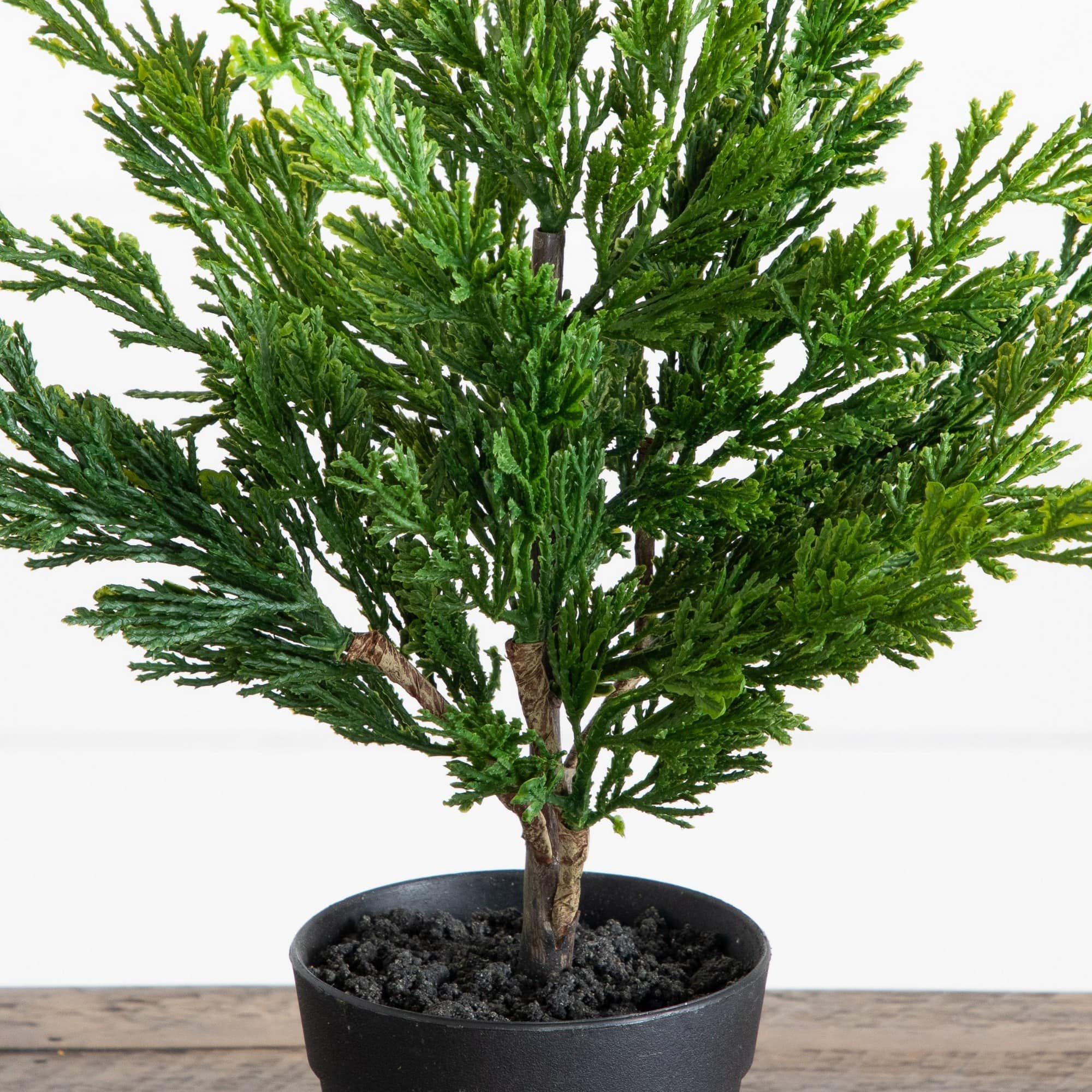 Nearly Natural 18" Unlit Green Artificial Real Touch Winter Mini Cypress Trees, 2ct.