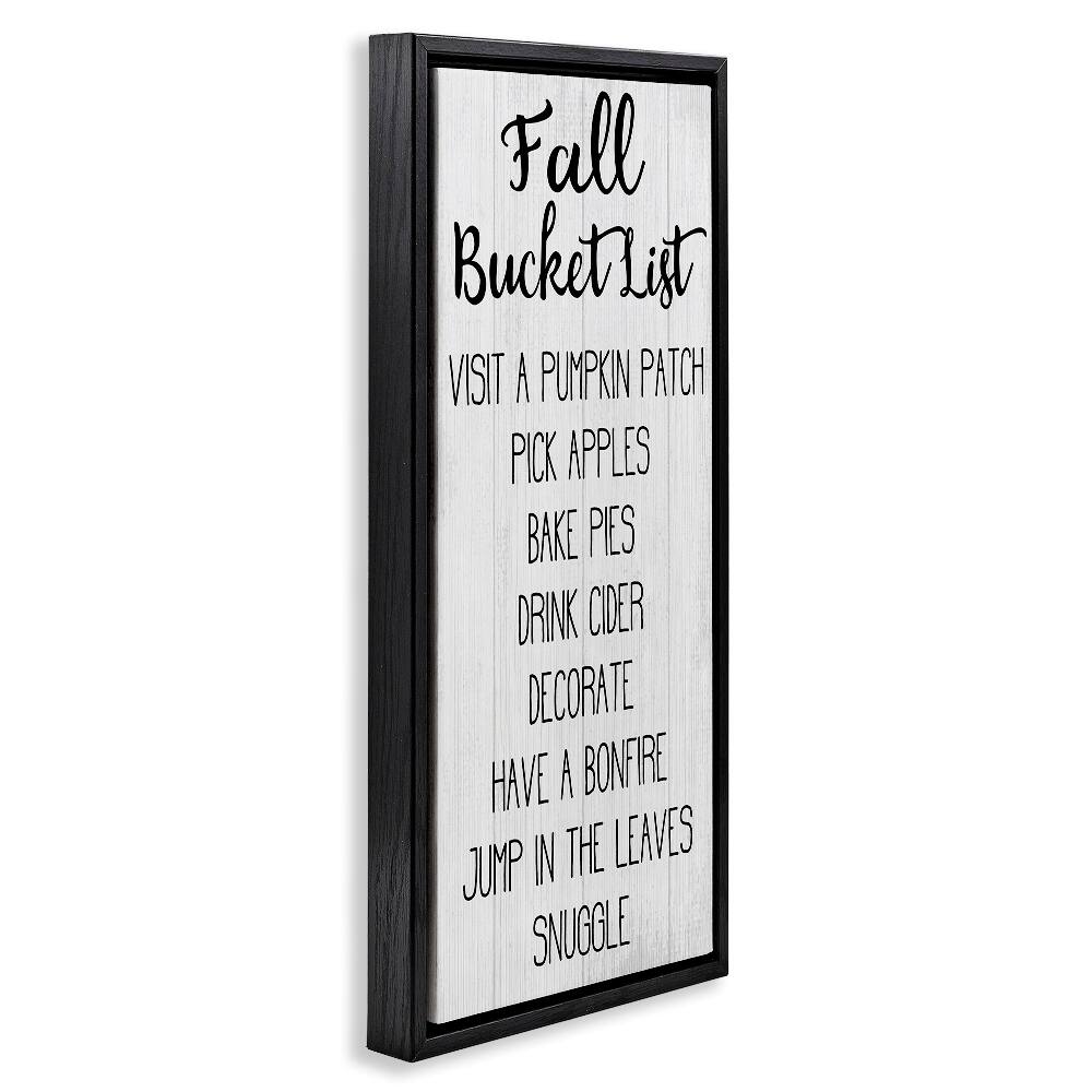 Stupell Industries Fall Bucket List Casual Sign Floater Framed Art
