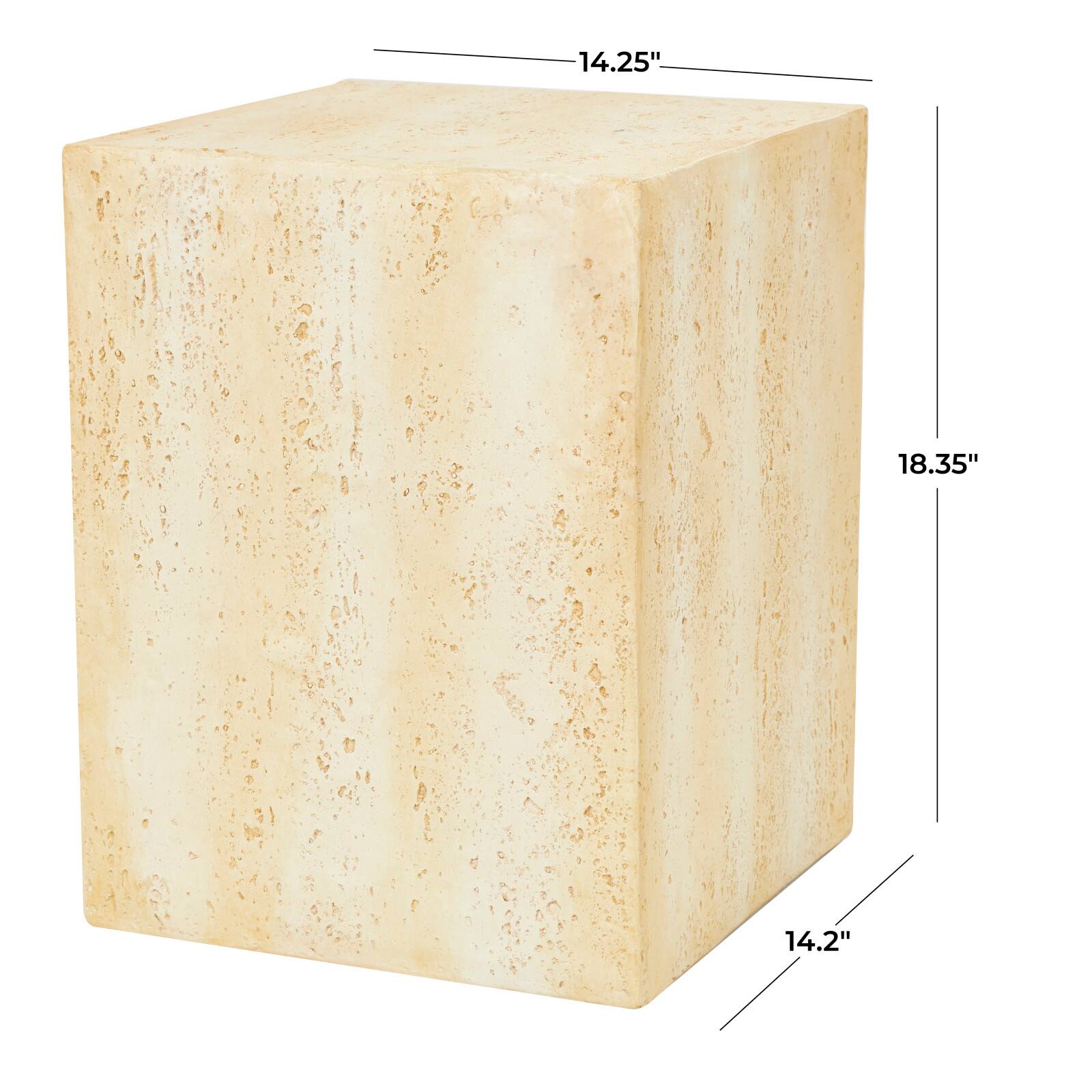 18" Natural Textured Wood Grain Outdoor Accent Table