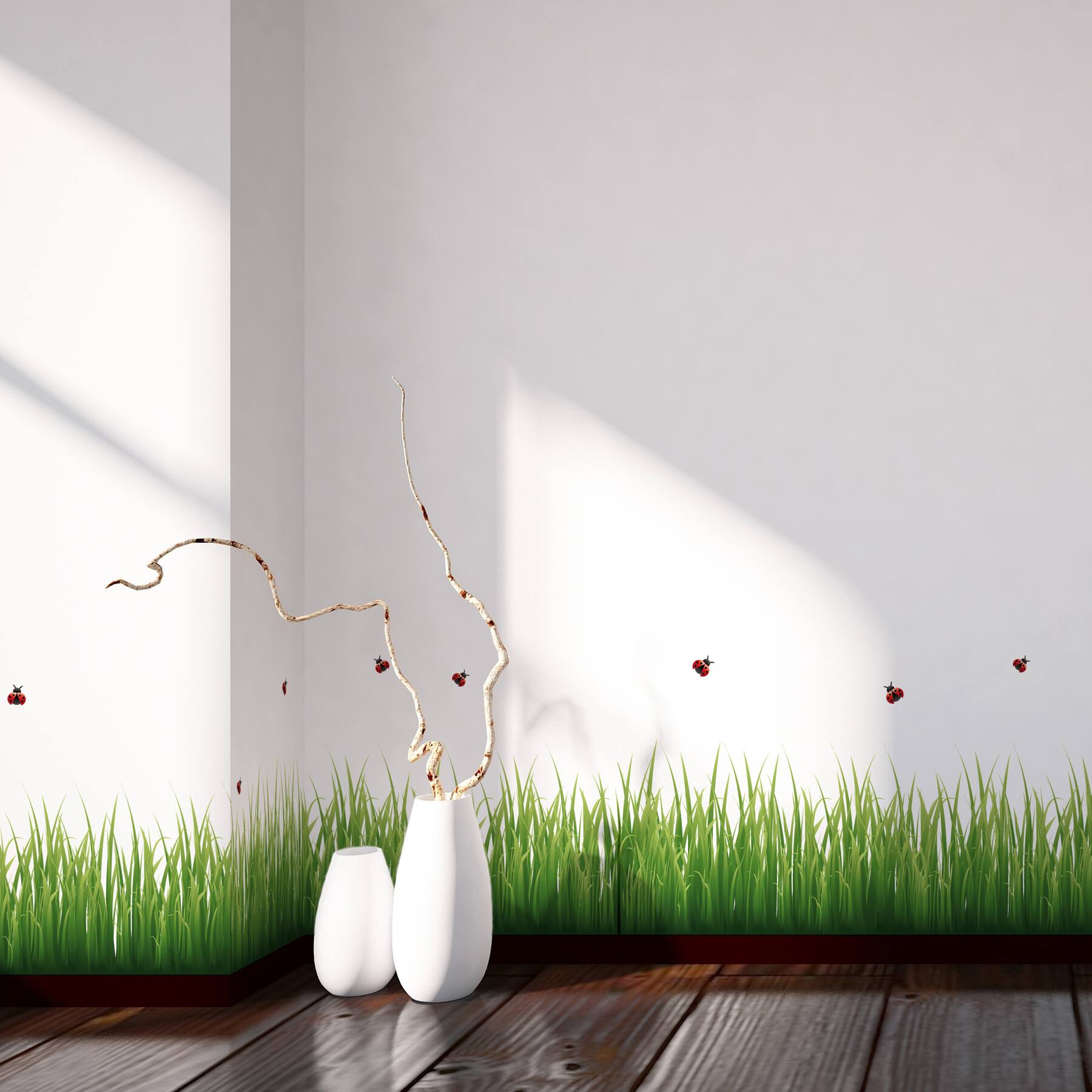 Crearreda Grass & Ladybugs Border Decal