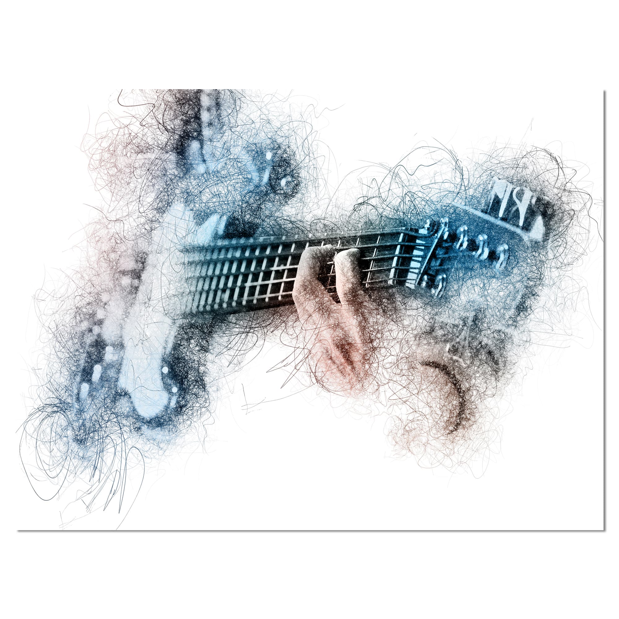 Designart - Man Playing A Guitar Watercolor