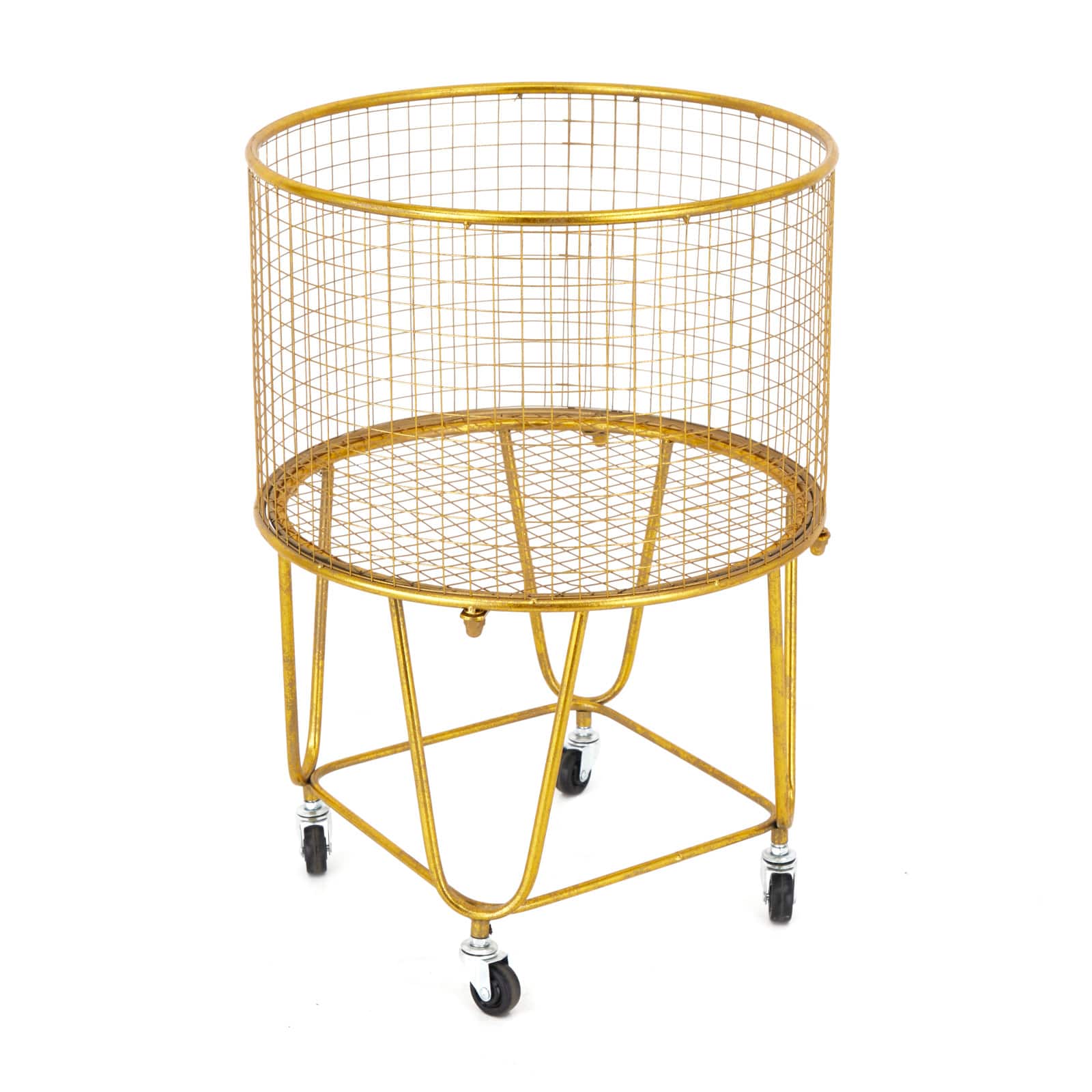24" Gold Iron Glam Storage Cart
